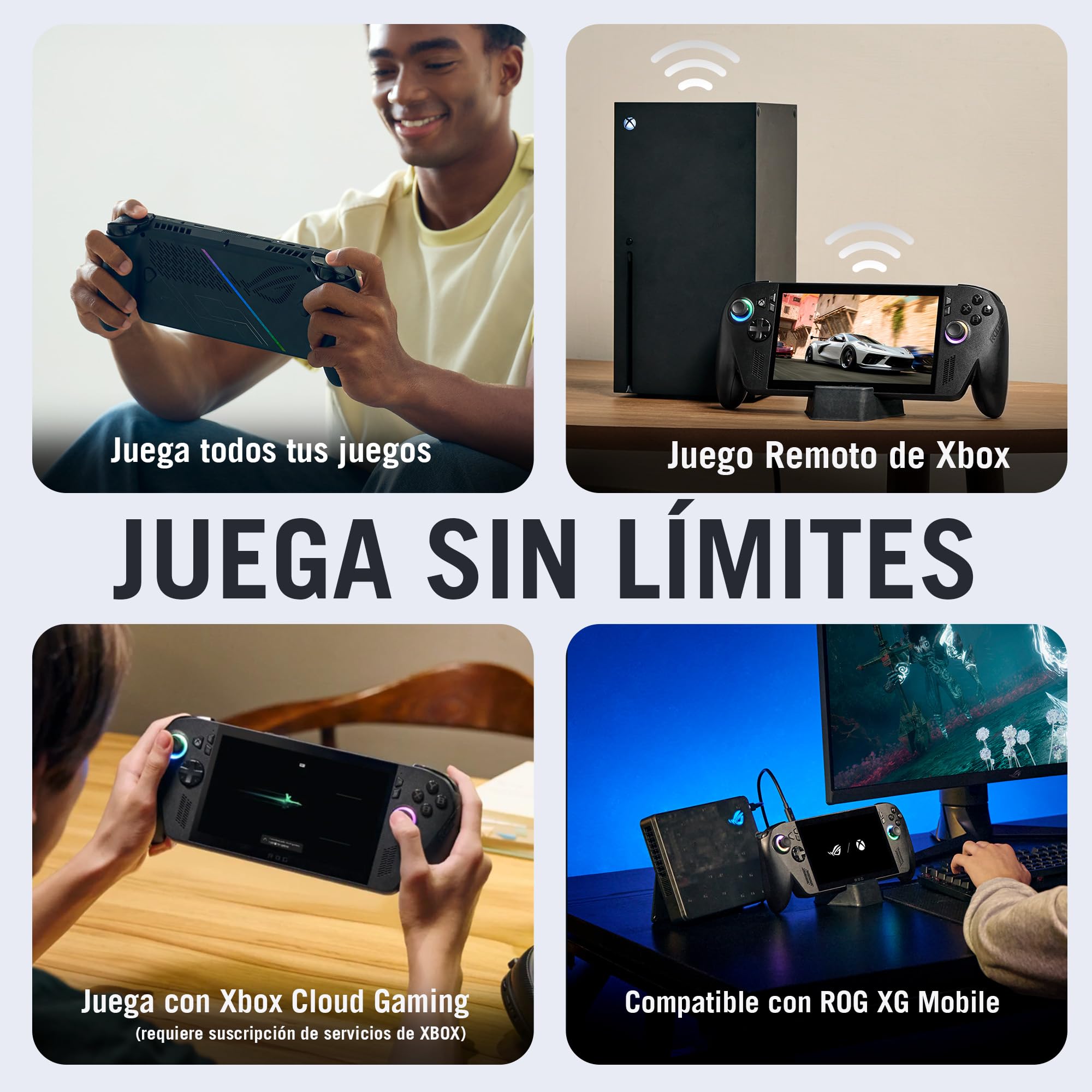 ASUS ROG XBOX Ally X/AMD Ryzen™ AI Z2 Extreme/AMD Radeon™ Graphics/RAM 24GB, 1TB SSD/FHD 16:9, 120Hz/ Wi-Fi 6E+ Bluetooth® 5.2/ Garantía y Servicio con la Marca en México
