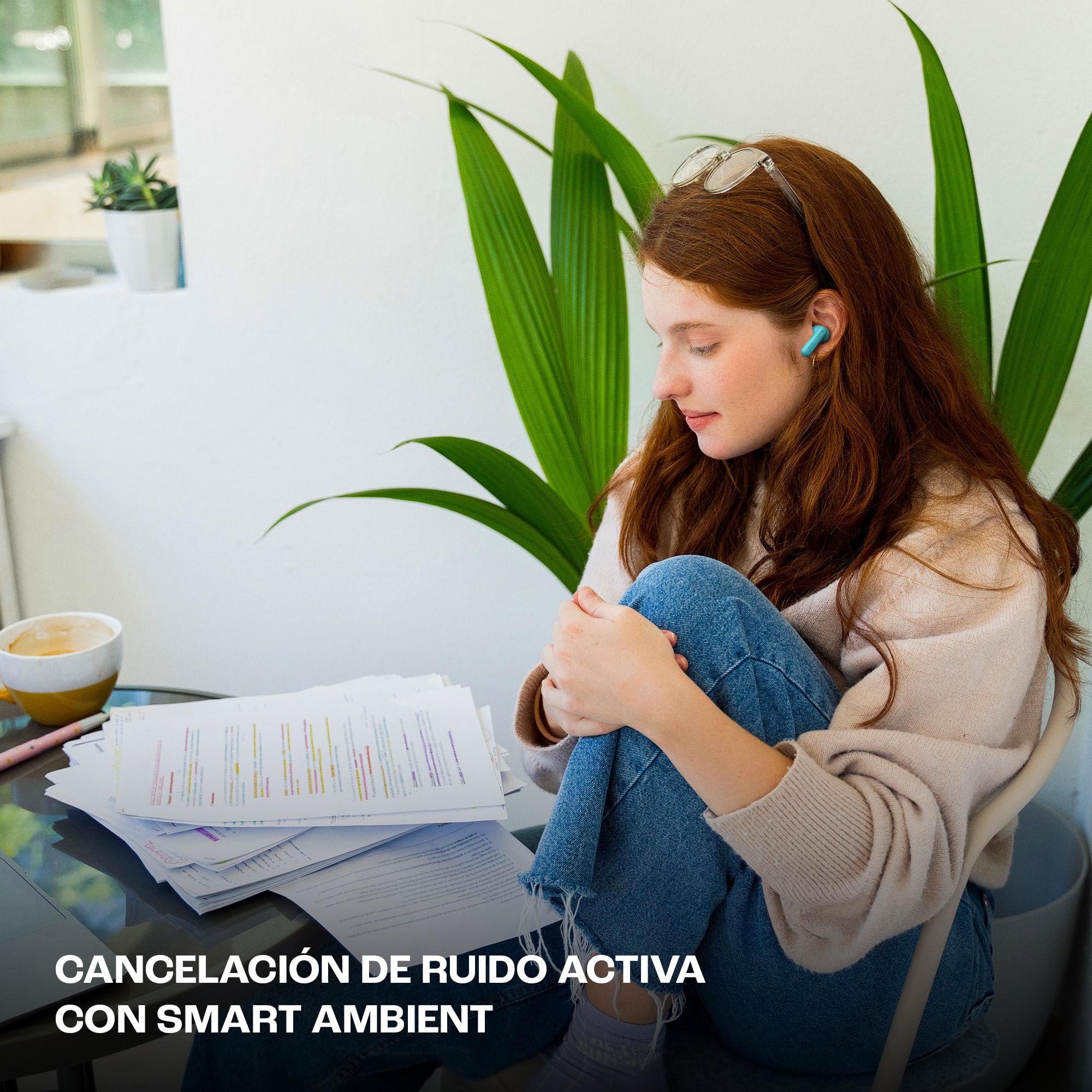 JBL Vibe Beam 2, Auriculares Lifestyle, True Wireless Beam, ANC, 2 Micrófonos Beamforming, IP54 - Blanco