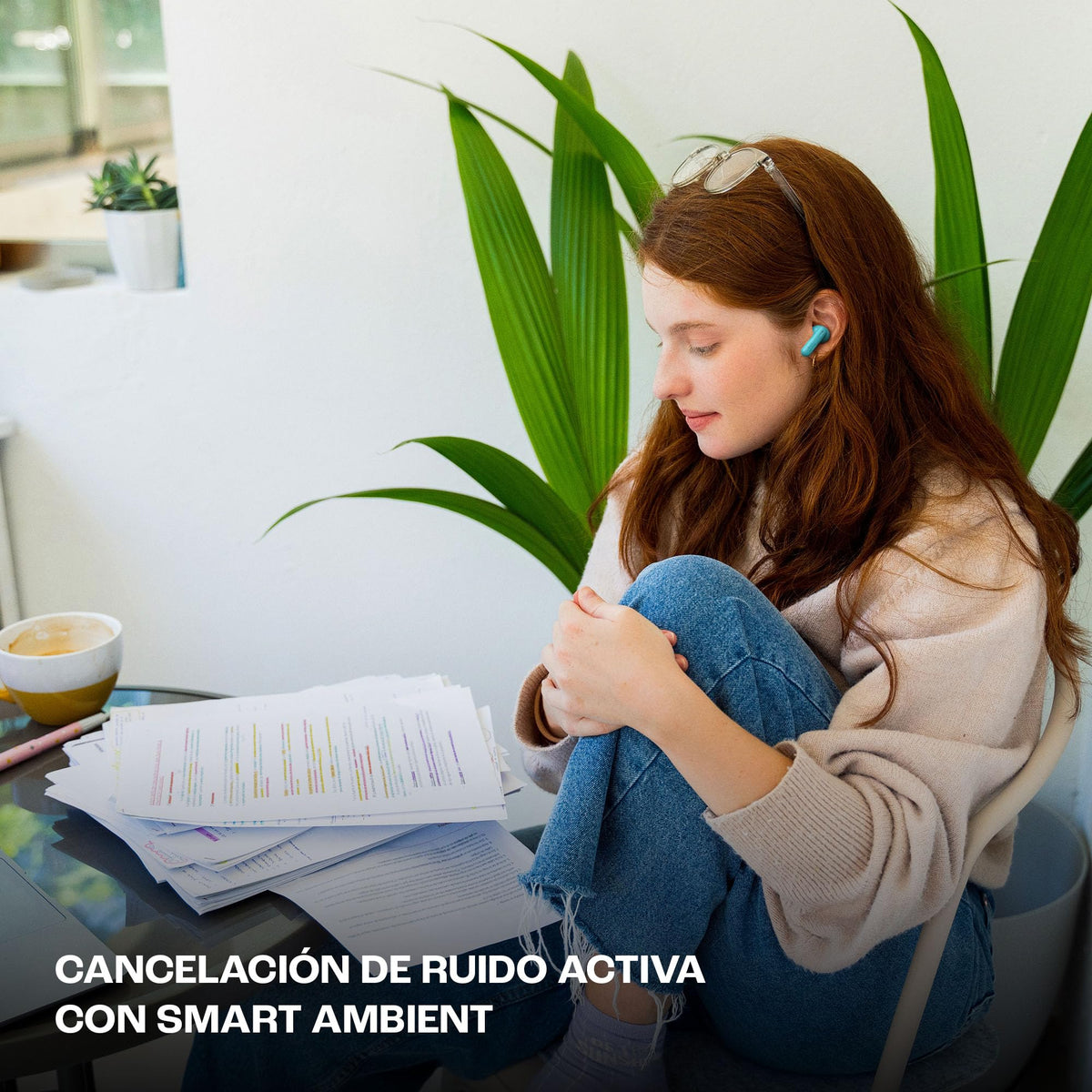 JBL Vibe Beam 2, Auriculares Lifestyle, True Wireless Beam, ANC, 2 Micrófonos Beamforming, IP54 - Blanco