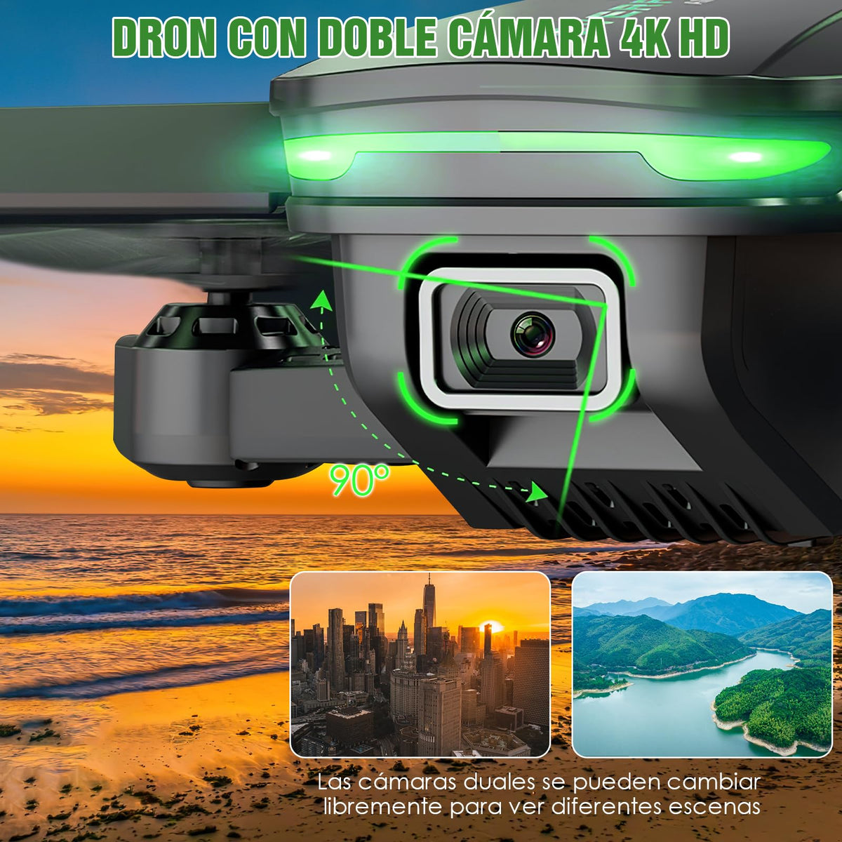 AXIDUN S20 Mini Drones con Cámara 4K, Drone plegable, Evitación Inteligente de Obstáculos,2 Baterías, Control por Voz y Trayectoria de Vuelo, Drone para Adolescentes Principiantes Regalo.