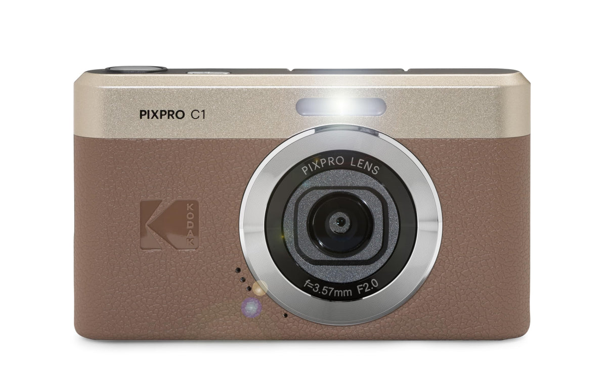 Kodak Pixpro C1 - Cámara Digital ultracompacta | 13MP BSI CMOS - Zoom 4X, Pantalla LCD de 7,1 cm, Flash LED - Marron