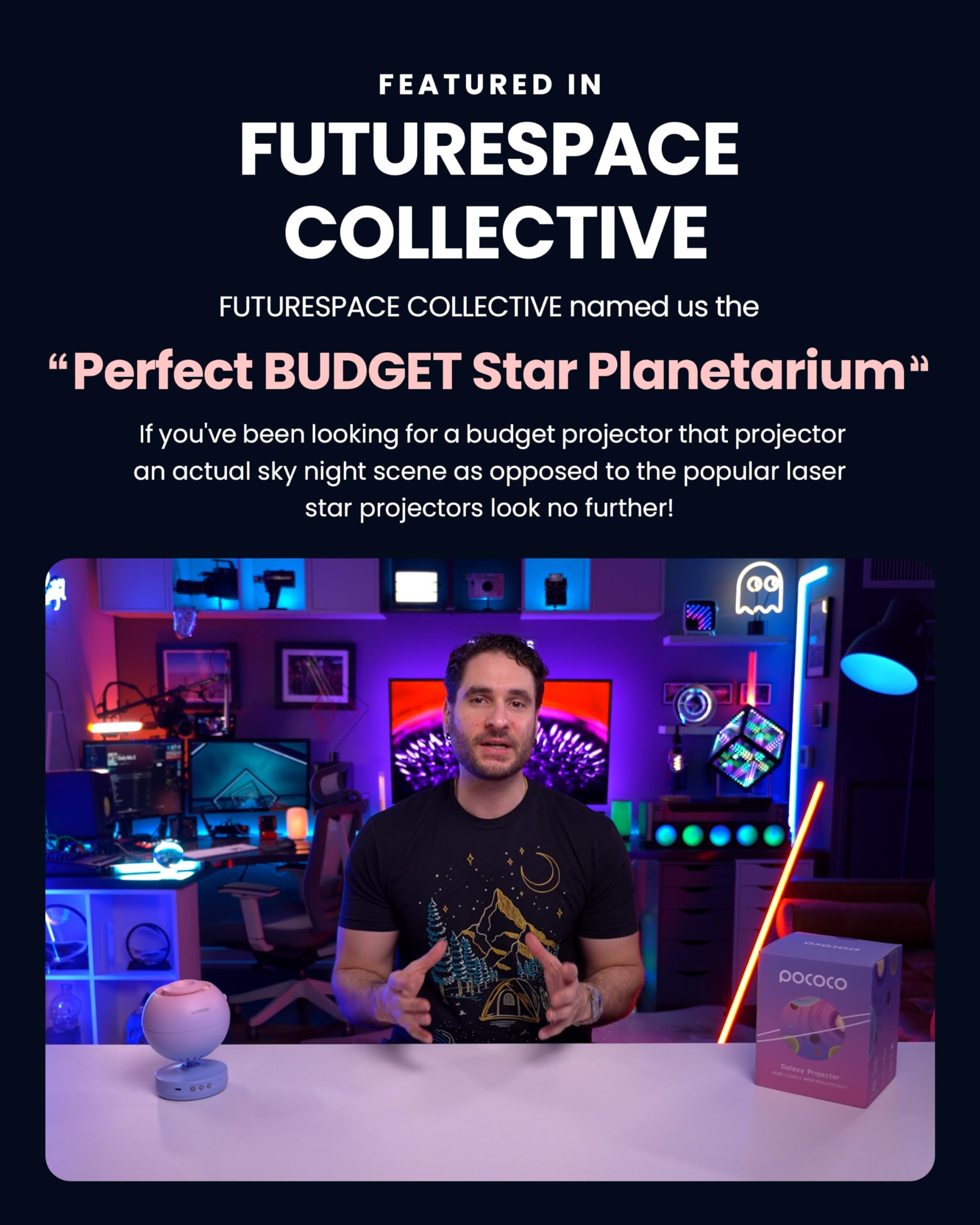 POCOCO Proyector de Galaxias y Estrellas Planetario Real, Pila Recargable