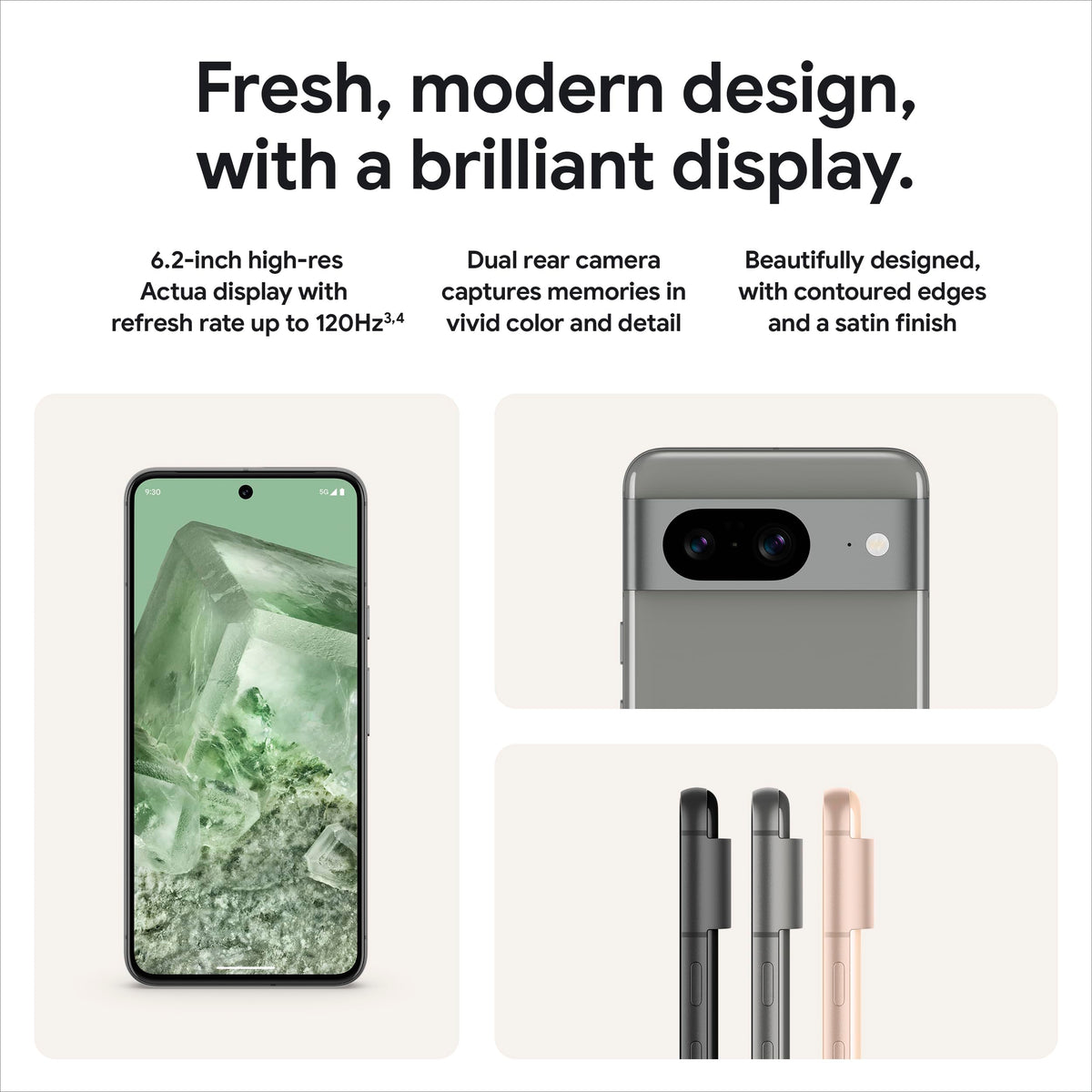 Google Pixel 8 5G,Versión de EE. UU., Obsidiana de 128 GB, Desbloqueado (reacondicionado)