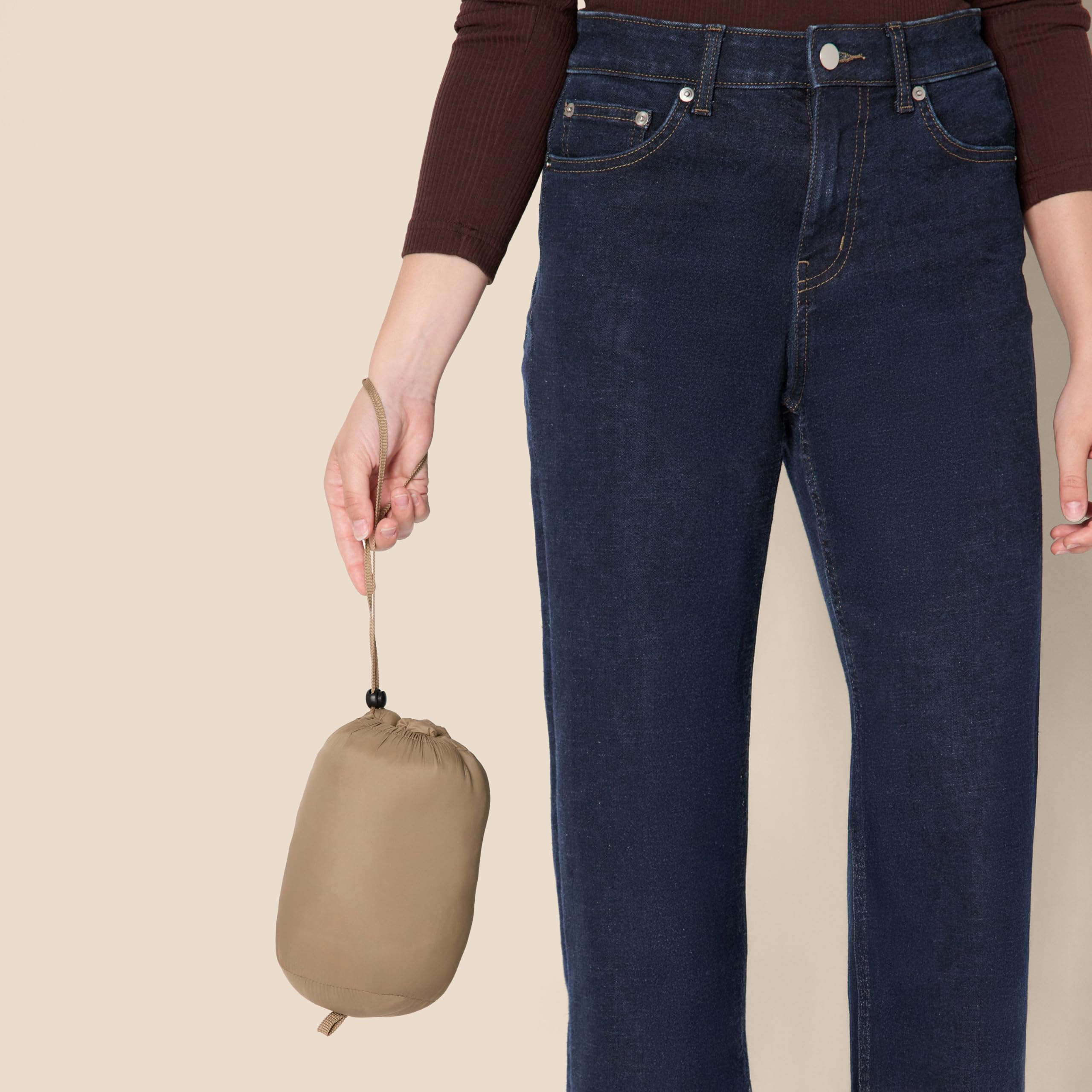 Amazon Essentials - Chaqueta acolchada ligera de manga larga resistente al agua para mujer (disponible en tallas grandes), camello, XXG