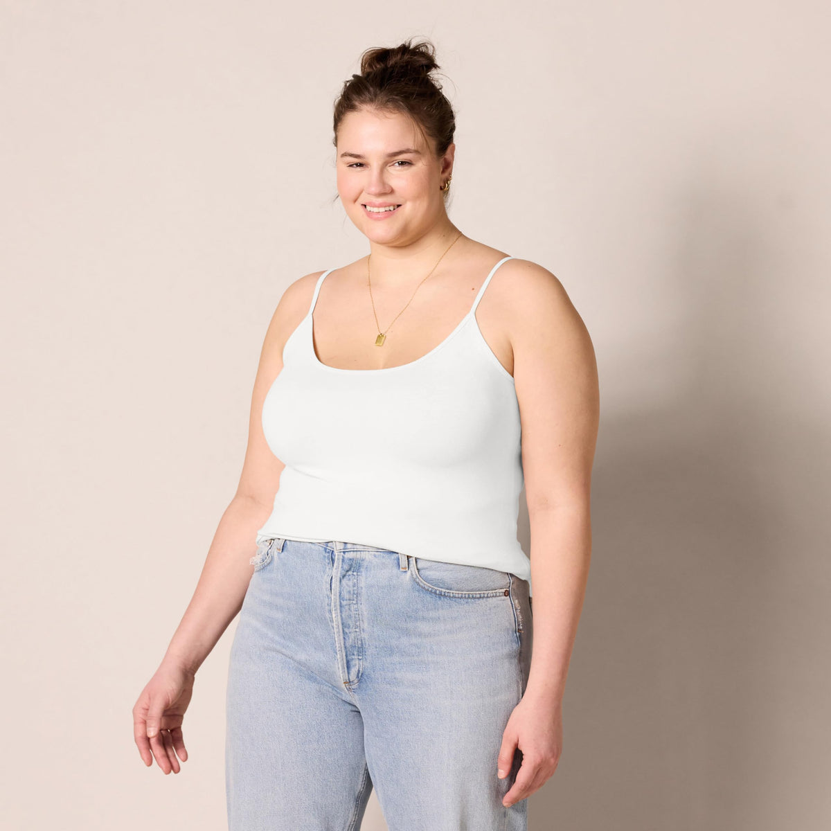 Amazon Essentials - Camisola ajustada para mujer (disponible en tallas grandes), paquete de 4, rubor/blanco/negro, rayas, talla M