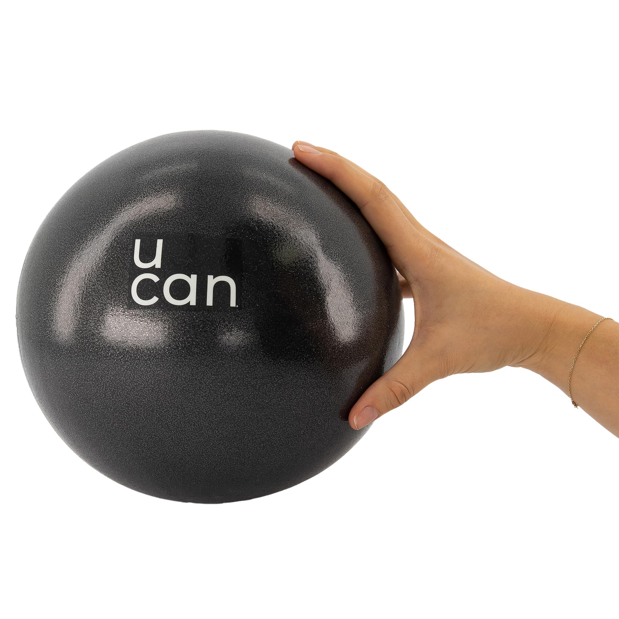 U can - Pelota para Pilates, Barre, Yoga | Tamaño Chica 20-25 cm | Ideal para Ejercicios de Bajo Impacto, Tonificación y Rehabilitación | Material Resistente de Policloruro de Vinilo (Negro)