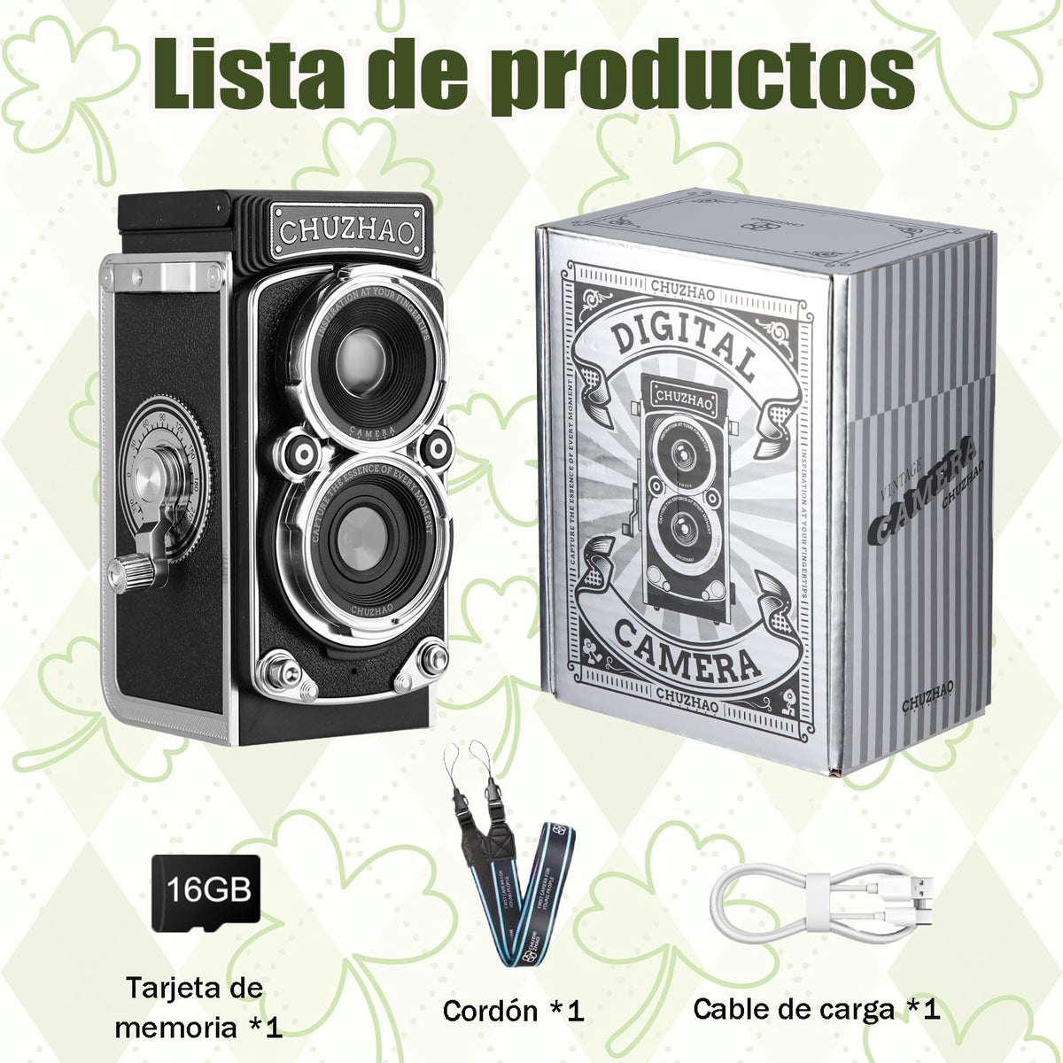 BIYCYI Retro Cámara Digital, Mini Cámara Réflex de Doble Objetivo