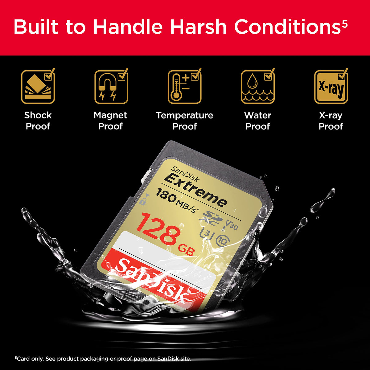 SanDisk Tarjeta de Memoria SDXC UHS-I Extreme de 128 GB - C10, U3, V30, 4K, UHD, Tarjeta SD - SDSDXVA-128G-GNCIN