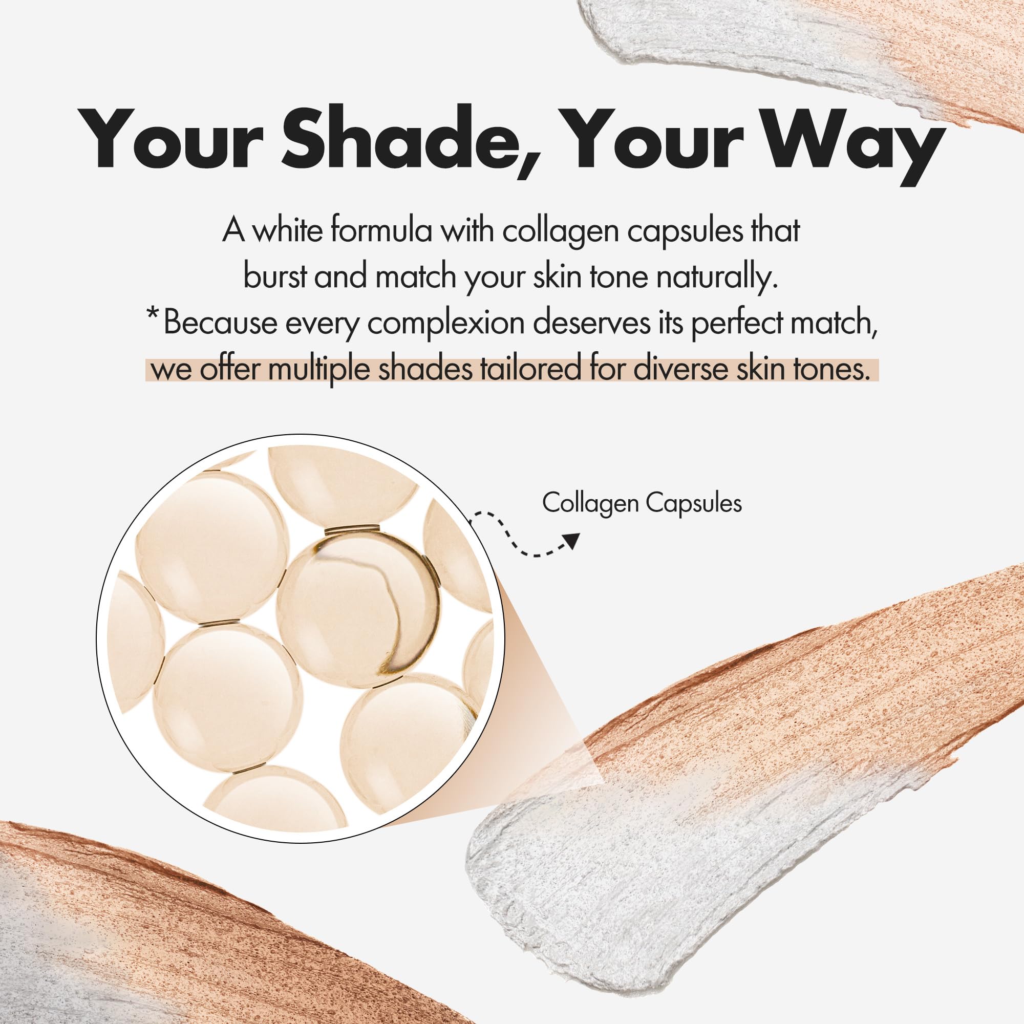 ELROEL BLANC Cover Cream Stick V – Base coreana que cambia de color con cepillo desmontable – Base de maquillaje de cobertura completa a media (203 medianas, 0.45 onzas)