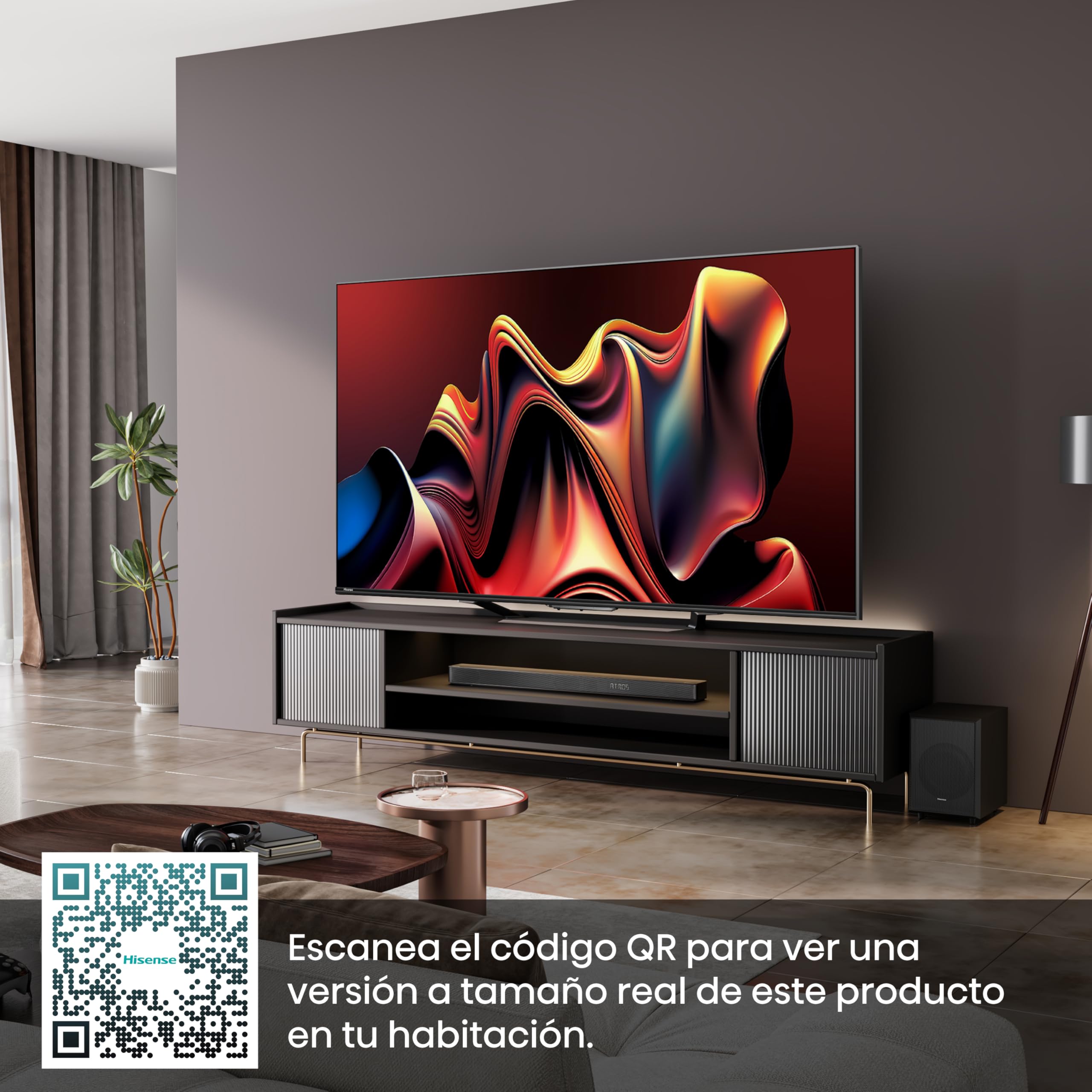 Hisense Television U7N Pantalla 55 Pulgadas,Mini-LED Smart Google TV UHD 4K,Control Remoto por Voz con Alexa,Modo de Juego Pro de 144 Hz,Hi-View Engine Pro,Subwoofer Incorporado
