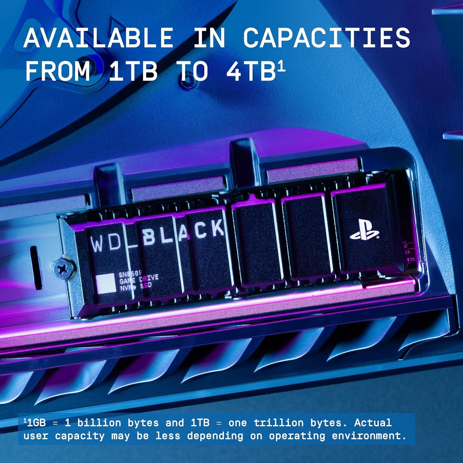 WD_Black Western Digital 2TB SN850P NVMe M.2 SSD Expansión de Almacenamiento con Licencia Oficial para Consolas PS5, hasta 7,300 MB/s, con disipador de Calor - WDBBYV0020BNC-WRSN