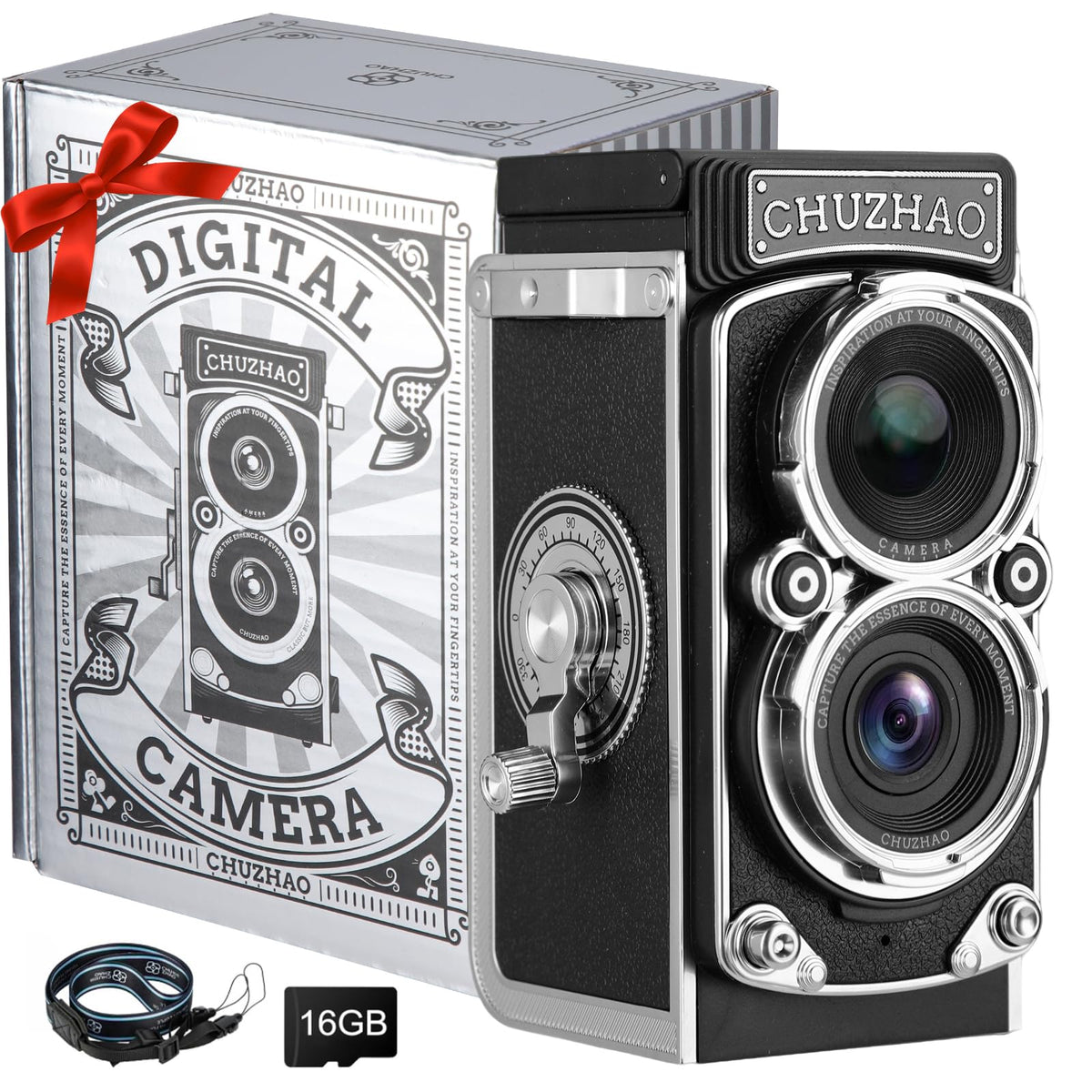 BIYCYI Retro Cámara Digital, Mini Cámara Réflex de Doble Objetivo
