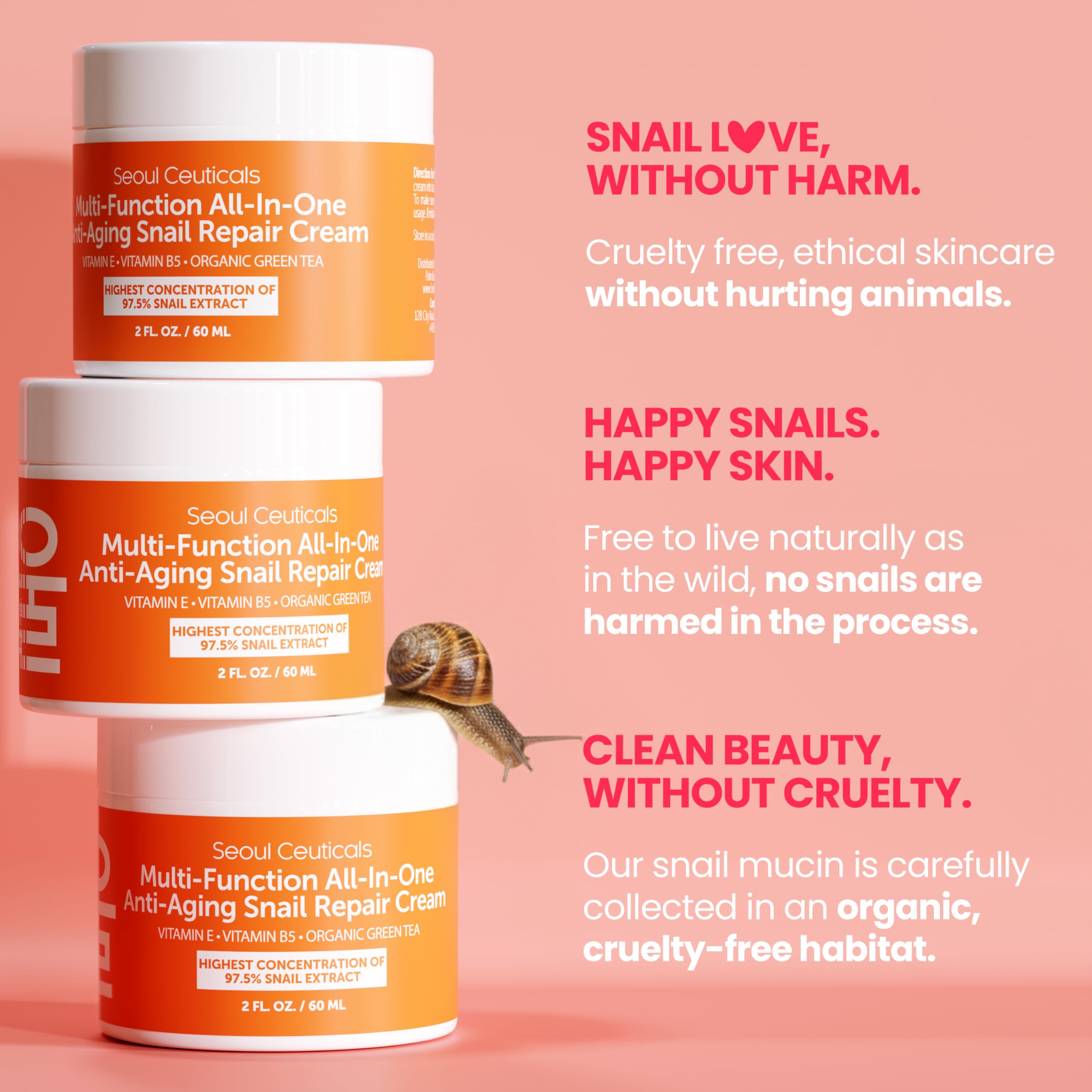 SeoulCeuticals Crema Multiusos con Extracto de Caracol, Vitamina E y Té Verde, 2oz