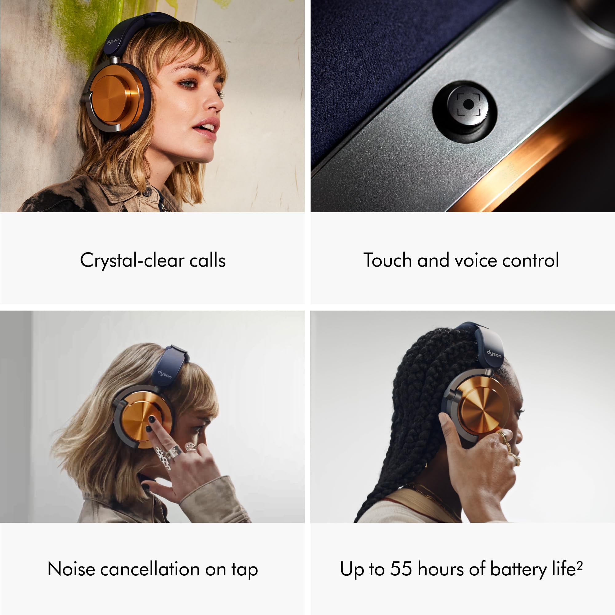 Dyson OnTrac™ (Copper) - Auriculares inalámbricos sobre la Oreja - Cancelación Activa de Ruido, hasta 55 Horas de duración de la batería, Personalizable