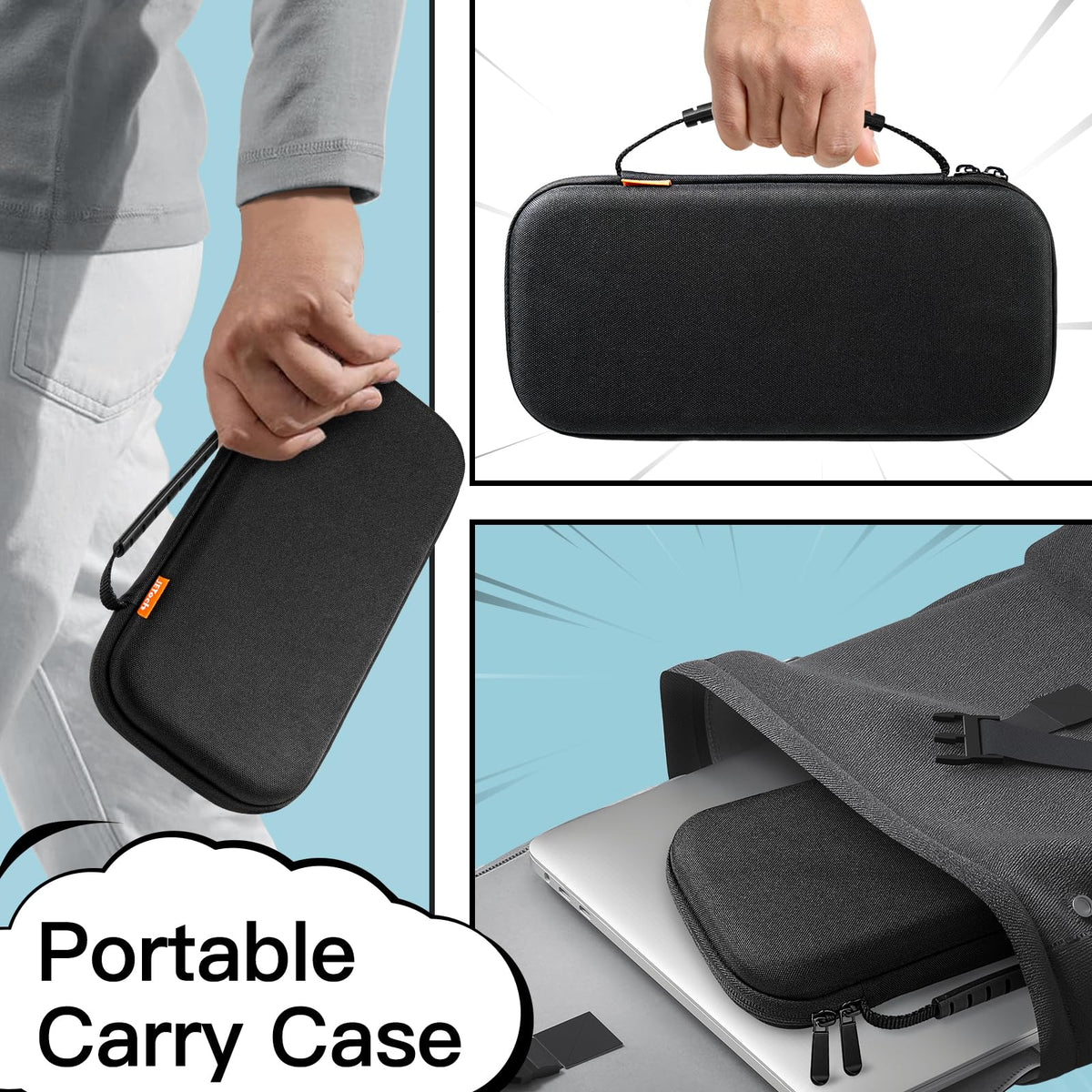 JETech Estuche Transporte para Nintendo Switch 2 (2025) 7.9 Pulgadas, Bolsa Viajar Portátil Dura Caparazón con 10 Ranuras para Tarjetas Juego y Bolsillo Accesorios, Anti-Arañazos (Negro)