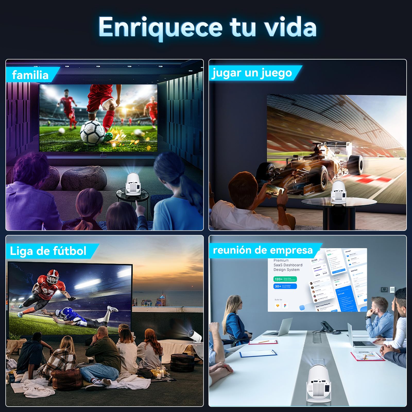 【Android 14.0】KACOTA Mini Proyector 4K Portátil 2026, 250ANSI/10000 Lúmenes