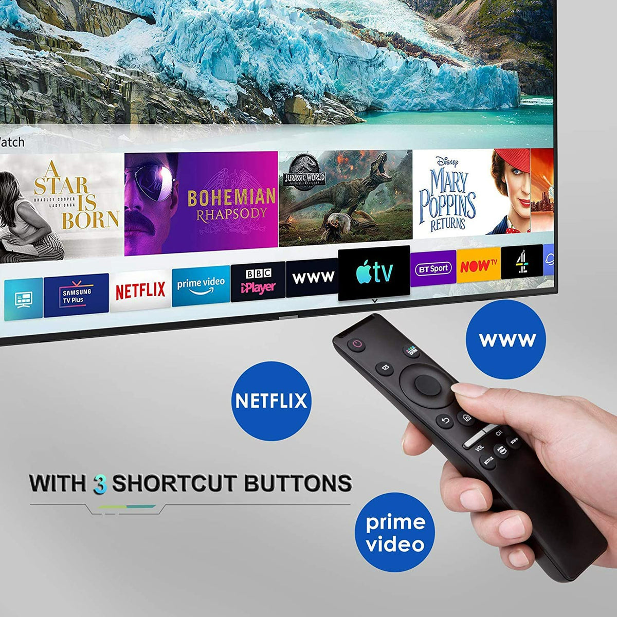 TOPOST Control Remoto Compatible con Samsung Smart TV BN59-01330A (Baterias no incluida)