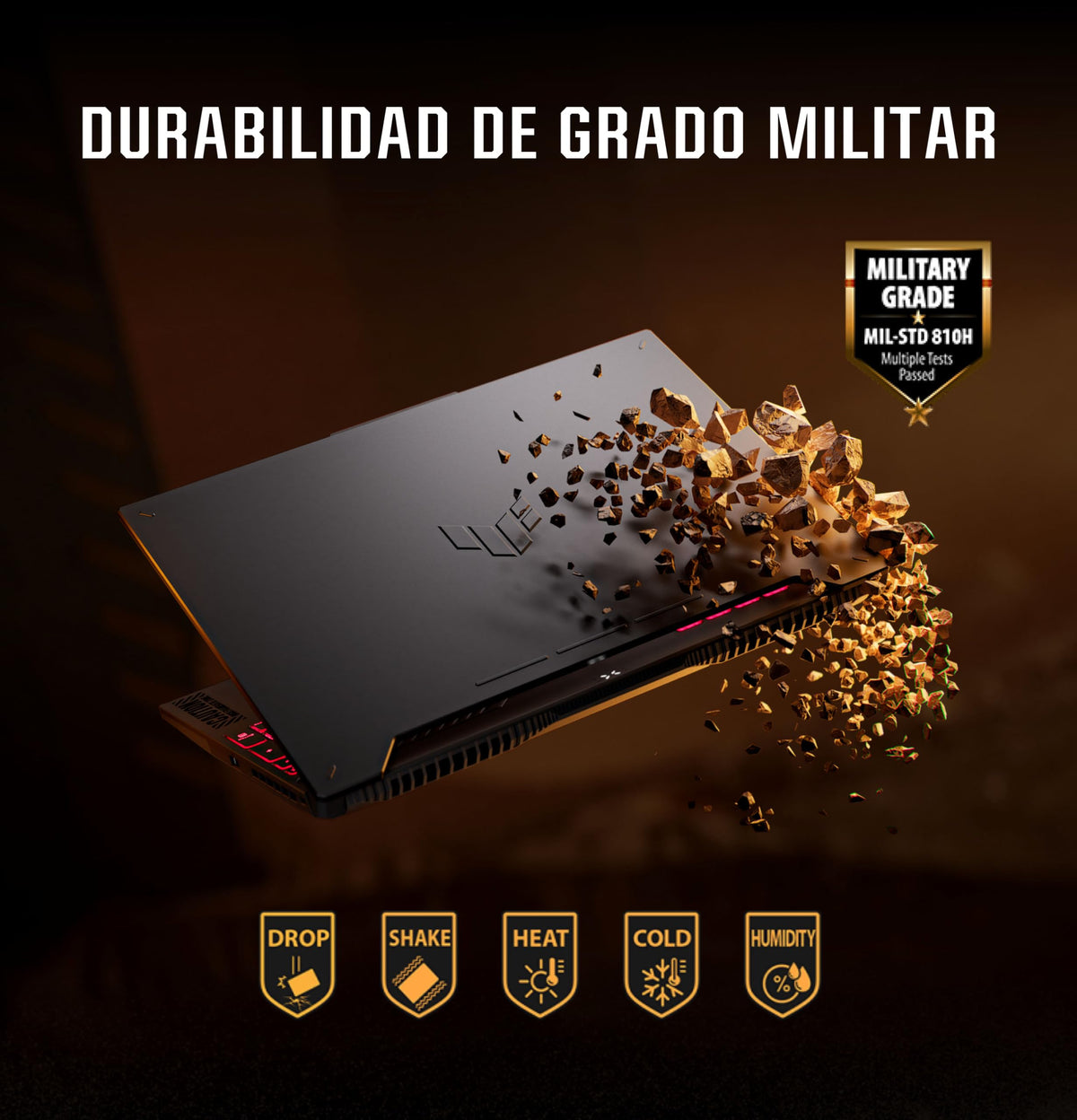 ASUS Laptop TUF Gaming A15/ 15.6" FHD/AMD Ryzen 7 7ma/NVIDIA GeForce RTX 4050/16 GB RAM expandible hasta 32GB/512GB SSD/Teclado Retroiluminado en Español/Gris(Garantía y Servicio en México)