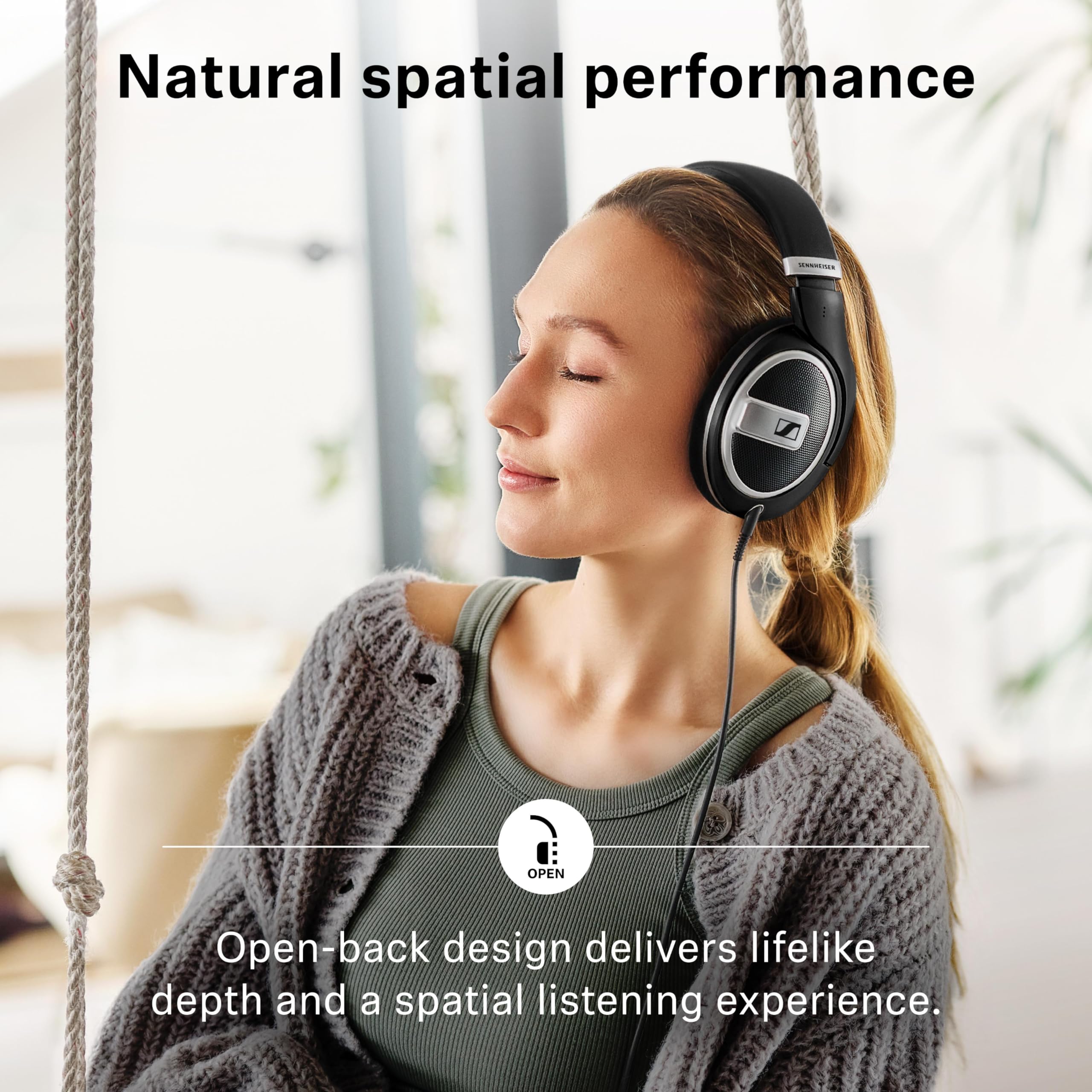 Sennheiser HD 599 Special Edition - Audífonos abiertos y circumaurales, ‎Alámbrico, Exclusivo de Amazon, Negro