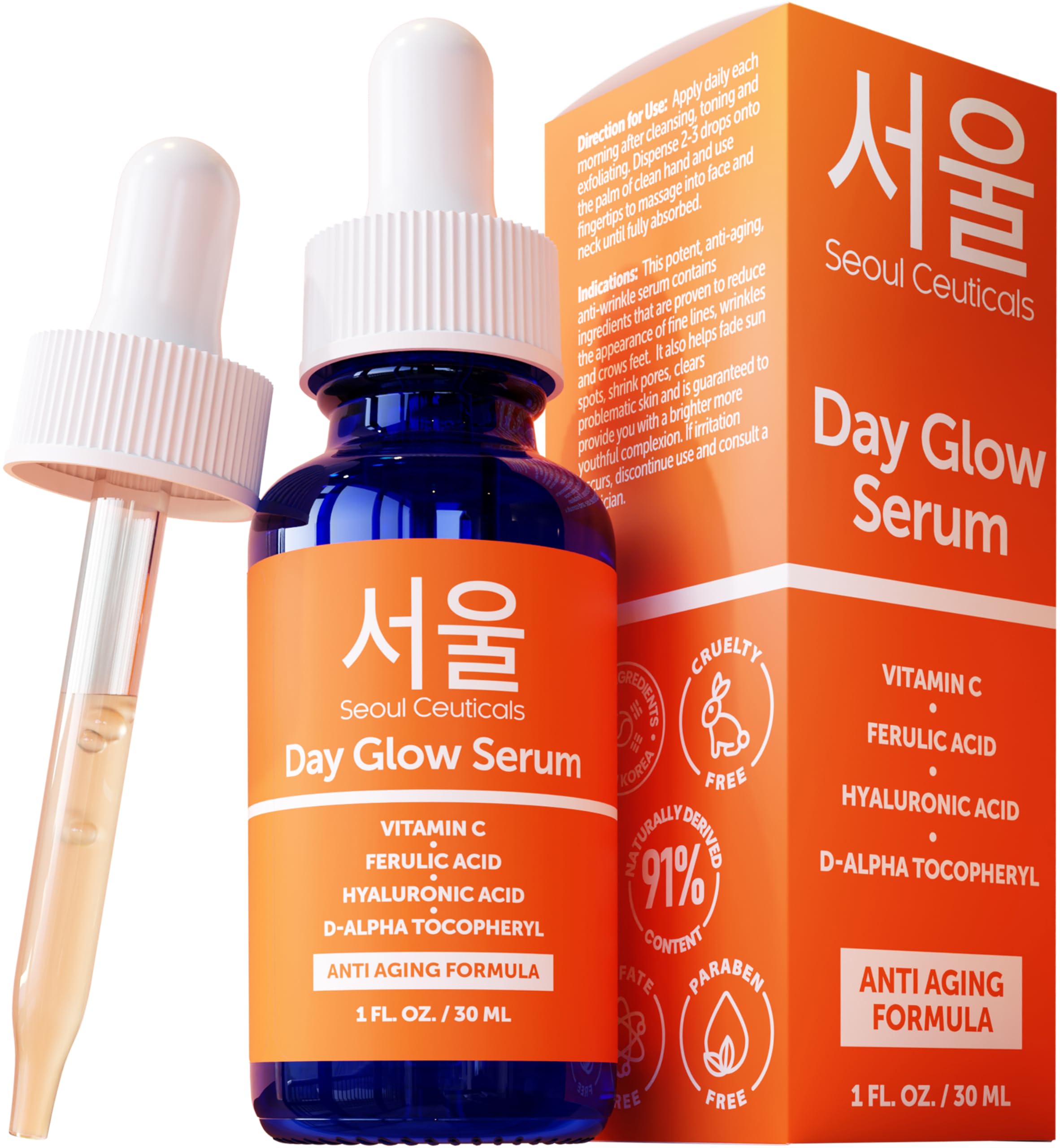 SEOUL CEUTICALS suero facial vitamina C con ácido ferúlico y ácido hialurónico - 30 ml