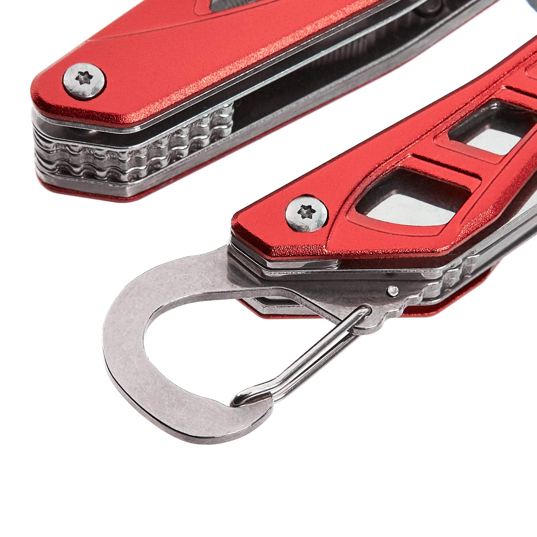 Amazon Basics - Cerradura de seguridad multiherramienta 8 en 1 de acero inoxidable con funda de nailon