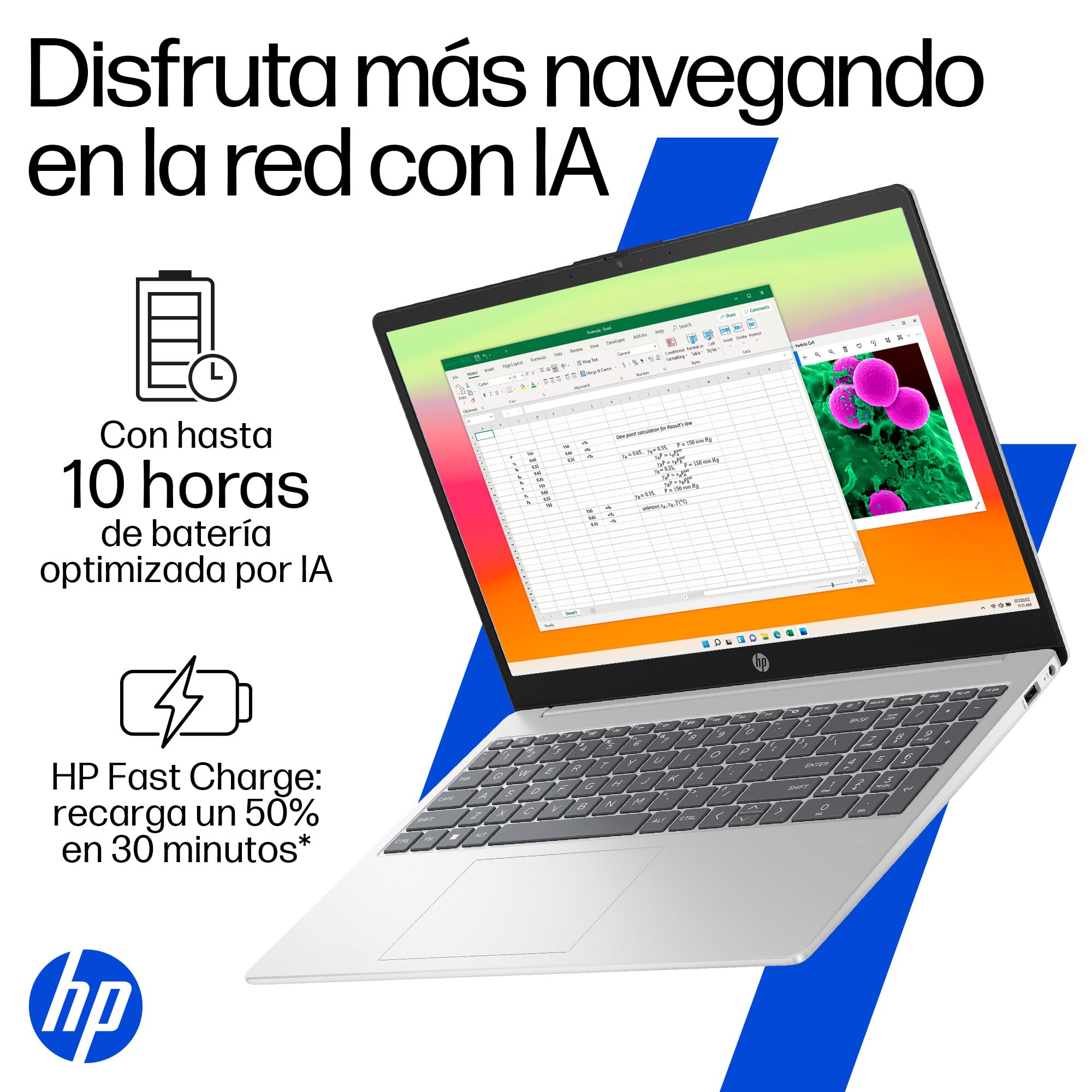 HP Laptop 15-fd1050la, Intel Core Ultra 5, 16 GB, 512 GB SSD, 15.6", FHD, Windows 11 Home, Teclado en Español, Garantía México, Plata