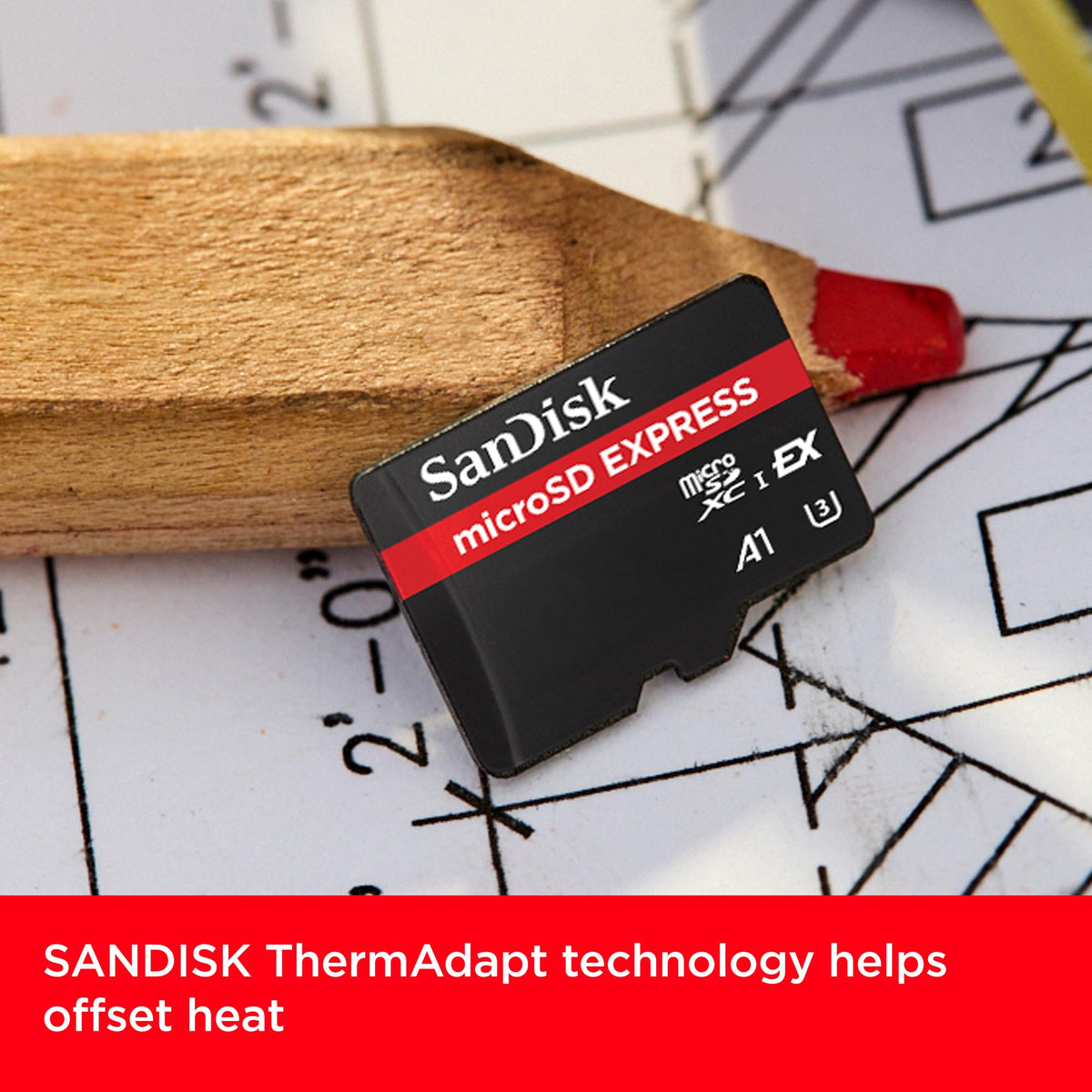 SanDisk Tarjeta microSD Express de 512 GB, hasta 880 MB/s de Lectura, hasta 650 MB/s de Escritura, 220 MB/s de Escritura sostenida, U3, C10 - SDSQXFN-512G-GN4NN