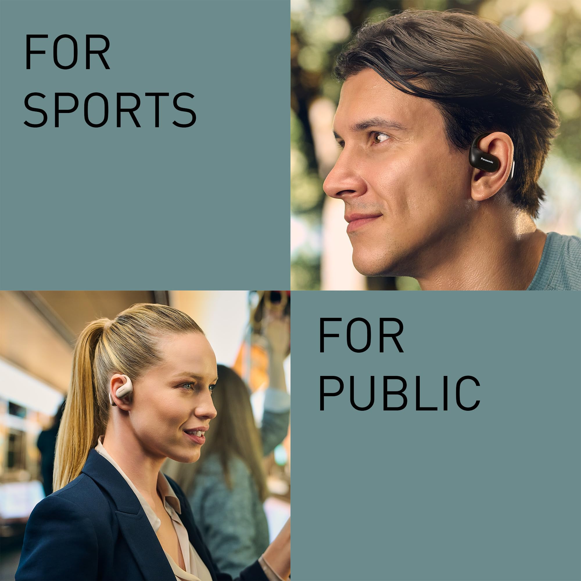Panasonic RB-F10DE-K - Audífonos inalámbricos con Bluetooth con micrófono ENC, reproducción de 25 Horas, Bluetooth 5.4, IPX4, Control táctil, Color Negro
