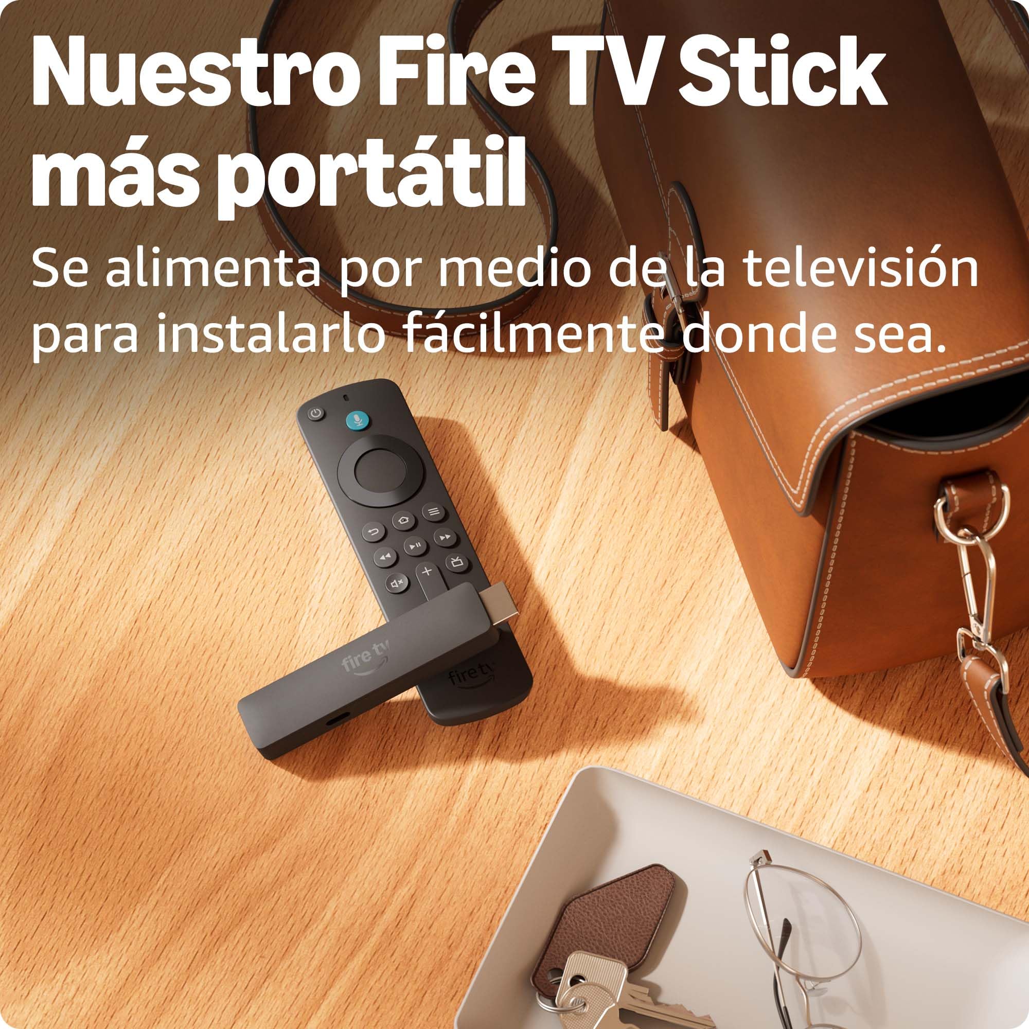 Amazon Fire TV Stick HD (modelo más reciente): Control remoto por voz Alexa que recibe alimentación a través de la televisión y se configura fácilmente