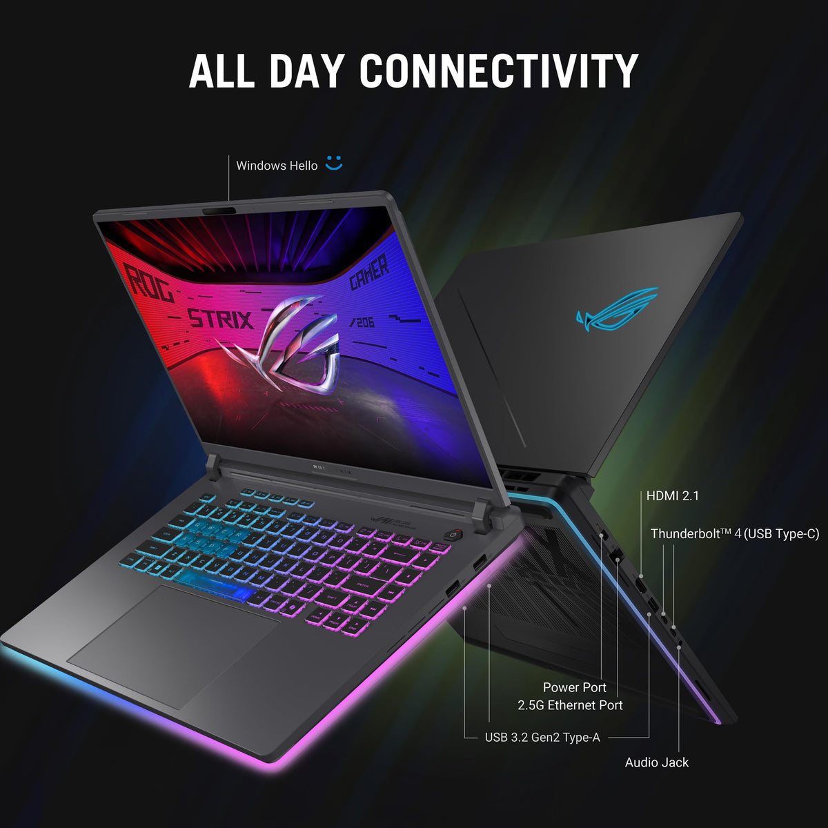 ASUS ROG Strix G16 (2025) Laptop para juegos, visualización FHD+ 16:10 de 165 Hz/3 ms, GPU NVIDIA® GeForce RTX™ 5050, procesador Intel® Core™ i7 14650HX, DDR5 de 16 GB, SSD PCIe Gen 4 de 1 TB, Wi-Fi 8