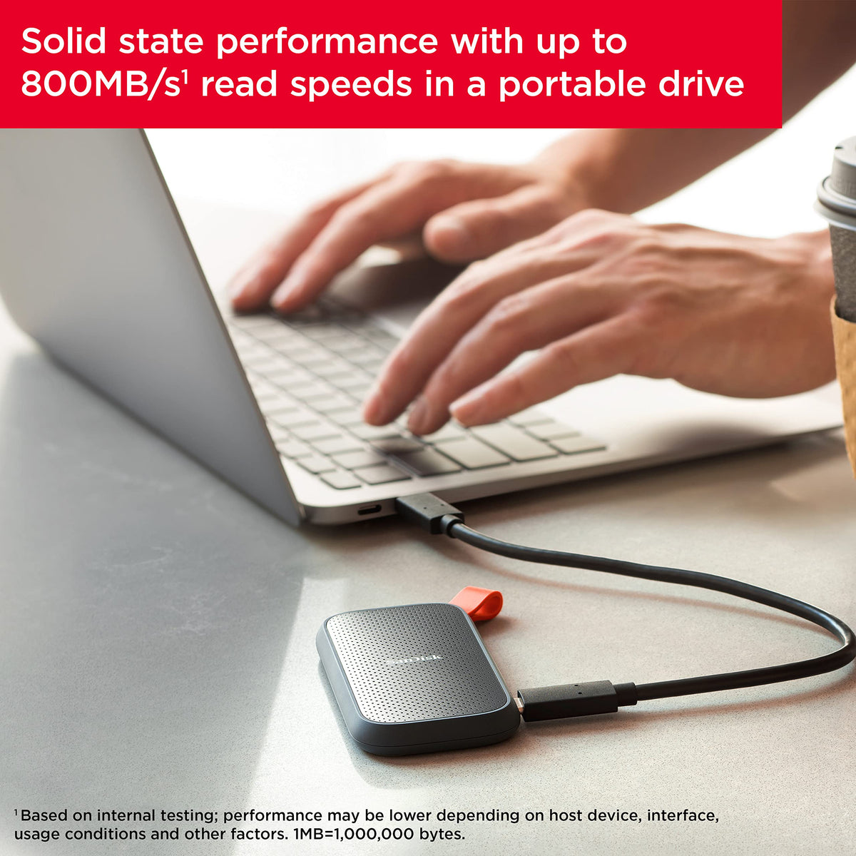SanDisk SSD portátil de 2 TB - hasta 800 MB/s, USB-C, USB 3.2 Gen 2, Firmware actualizado, Unidad Externa de Estado sólido - SDSSDE30-2T00-G26