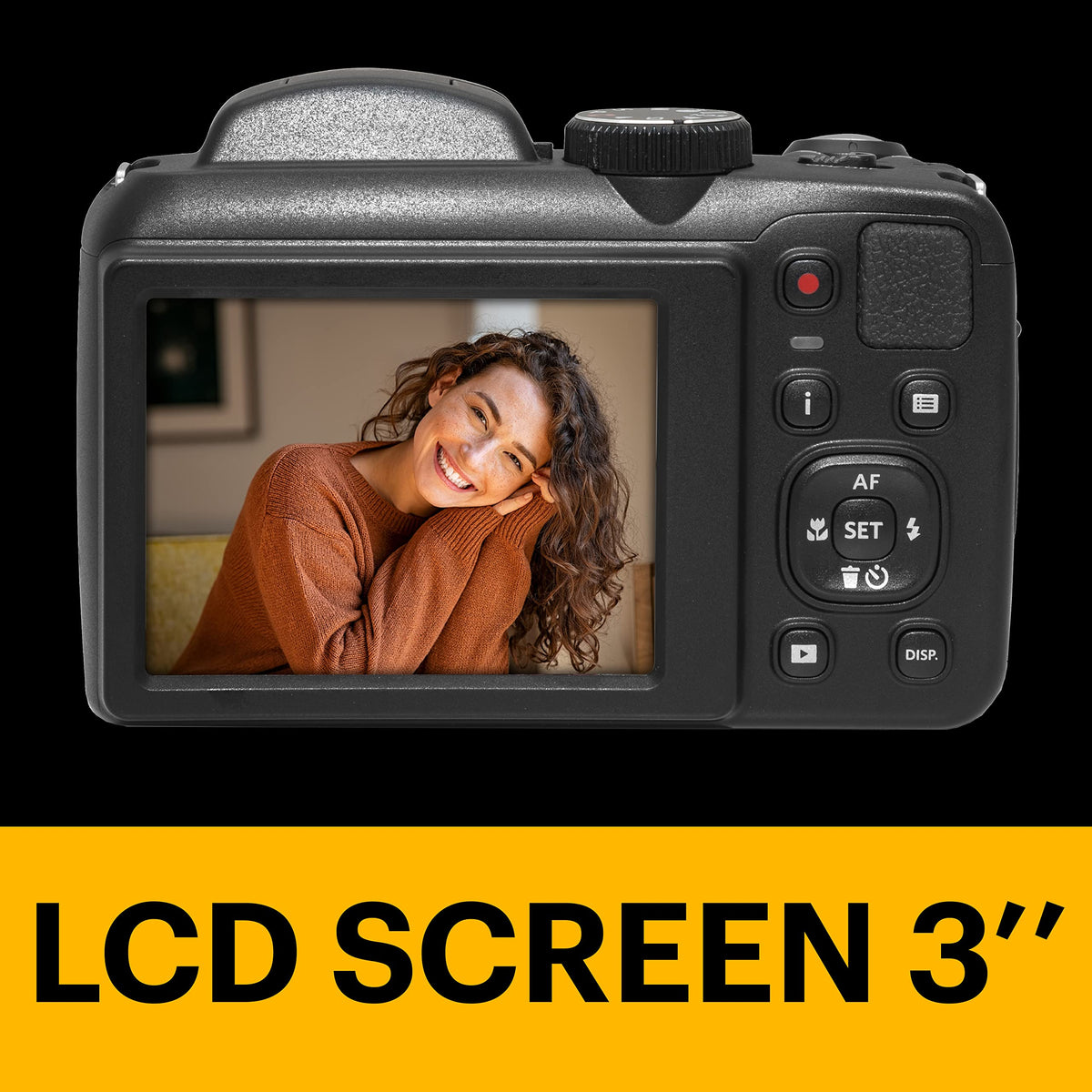 KODAK PIXPRO AZ255-BK Cámara Digital de 16 MP, Zoom óptico de 25 X, Lente Gran Angular de 24 mm, estabilización óptica de Imagen, 1080P, Full HD, Video, cámara LCD de 3 Pulgadas, Color Negro