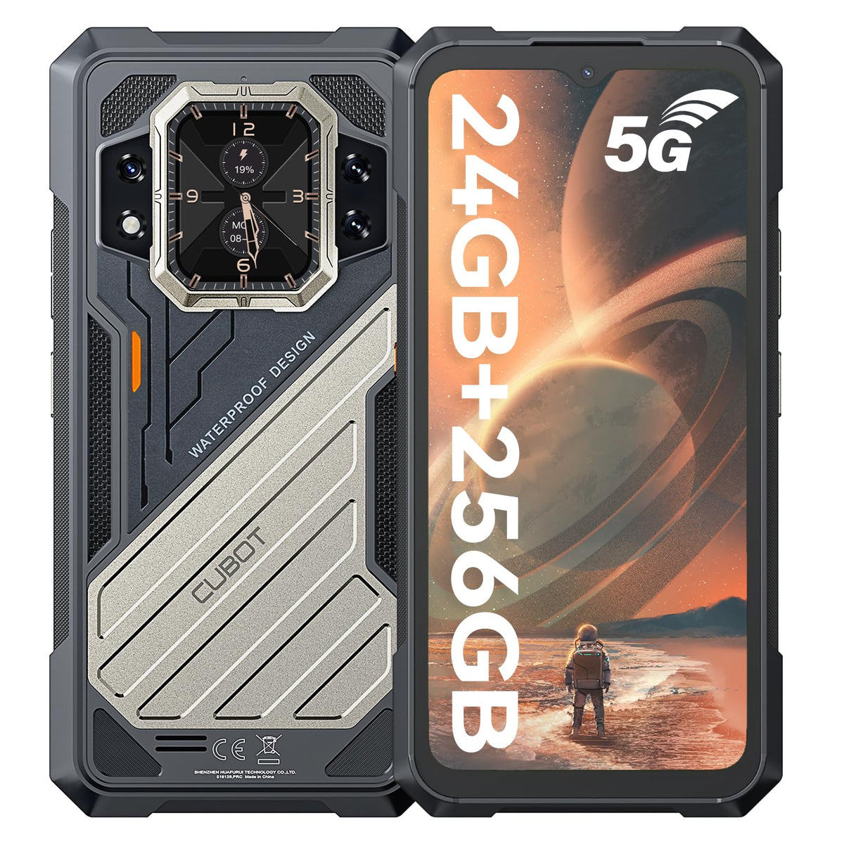 CUBOT Celular KingkongX Pro, 5G Rugged Smartphone Android 14, 24GB(12+12) RAM 256GB ROM,10200mAh 6.72" HD+ Pantalla Phone,IP68/144Hz/NFC/Huella Dactilar/Face ID