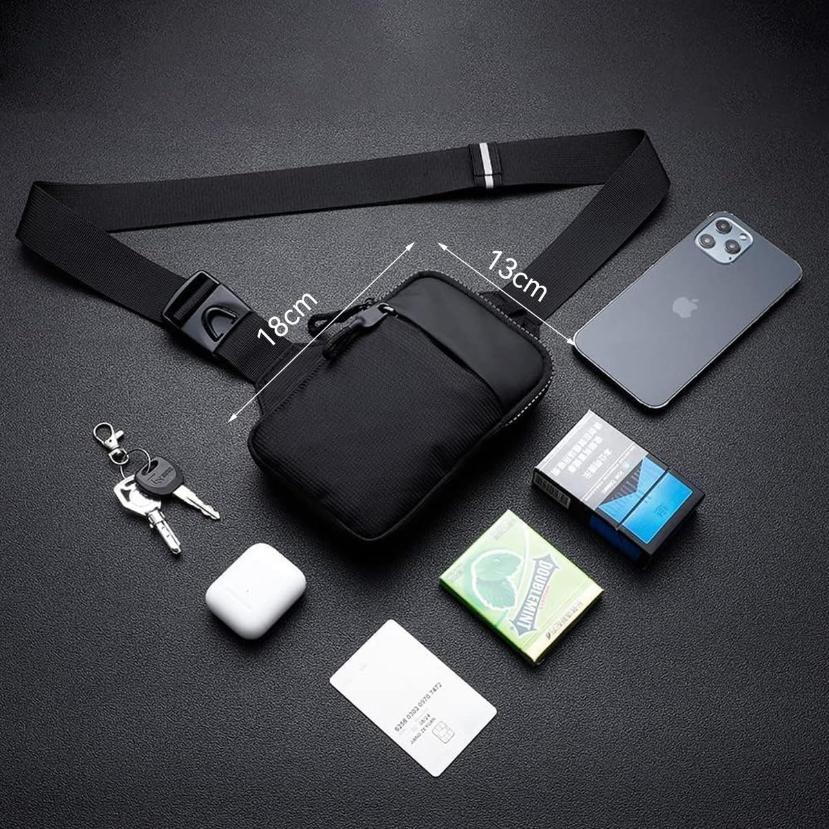 CXJYSD Mini Bolso Cruzado En El Pecho,Para Hombre Y Mujer Con Bolsillos Dobles,Riñonera Impermeable Con Manos Libres,Adecuado Para Deportes Al Aire Libre,Correr Y Viajar