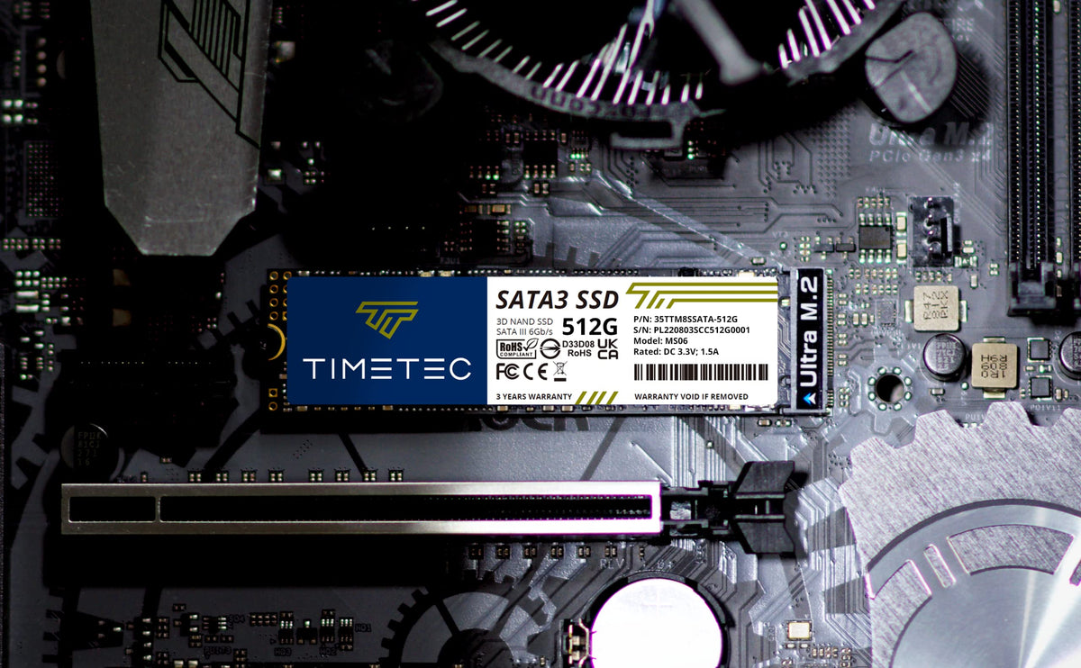 Timetec 512GB Unidad de Estado sólido Interna SSD 3D NAND TLC SATA III 6Gb/s M.2 2280 NGFF 256TBW Lectura 550MB/s SLC Cache Performance Boost para PC computadora portátil y de Escritorio (512GB)
