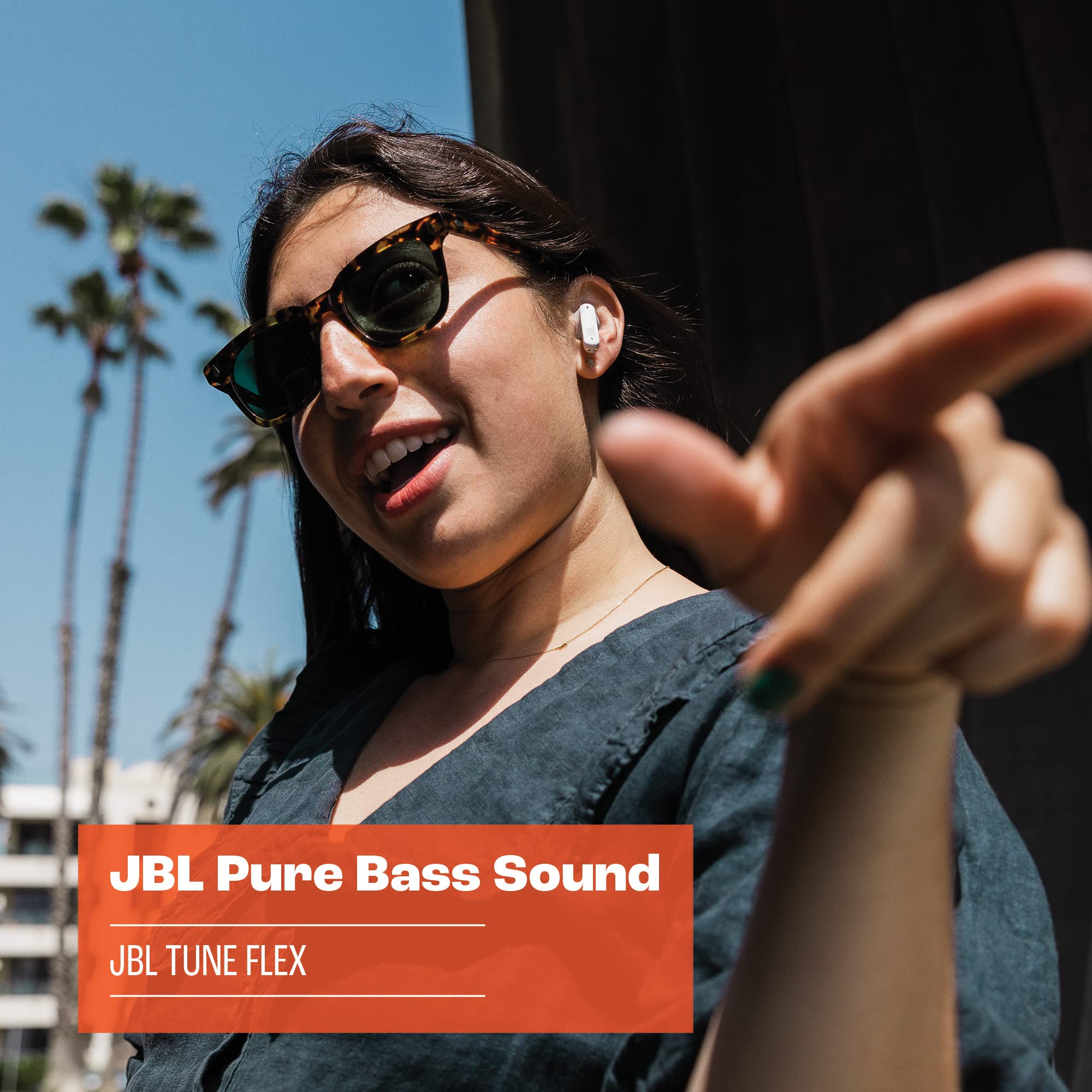JBL Tune Flex Audífonos Inalámbricos Bluetooth, Drivers 12mm, Reproducción 32 Horas, Resistentes al Agua IPX4 - Azul