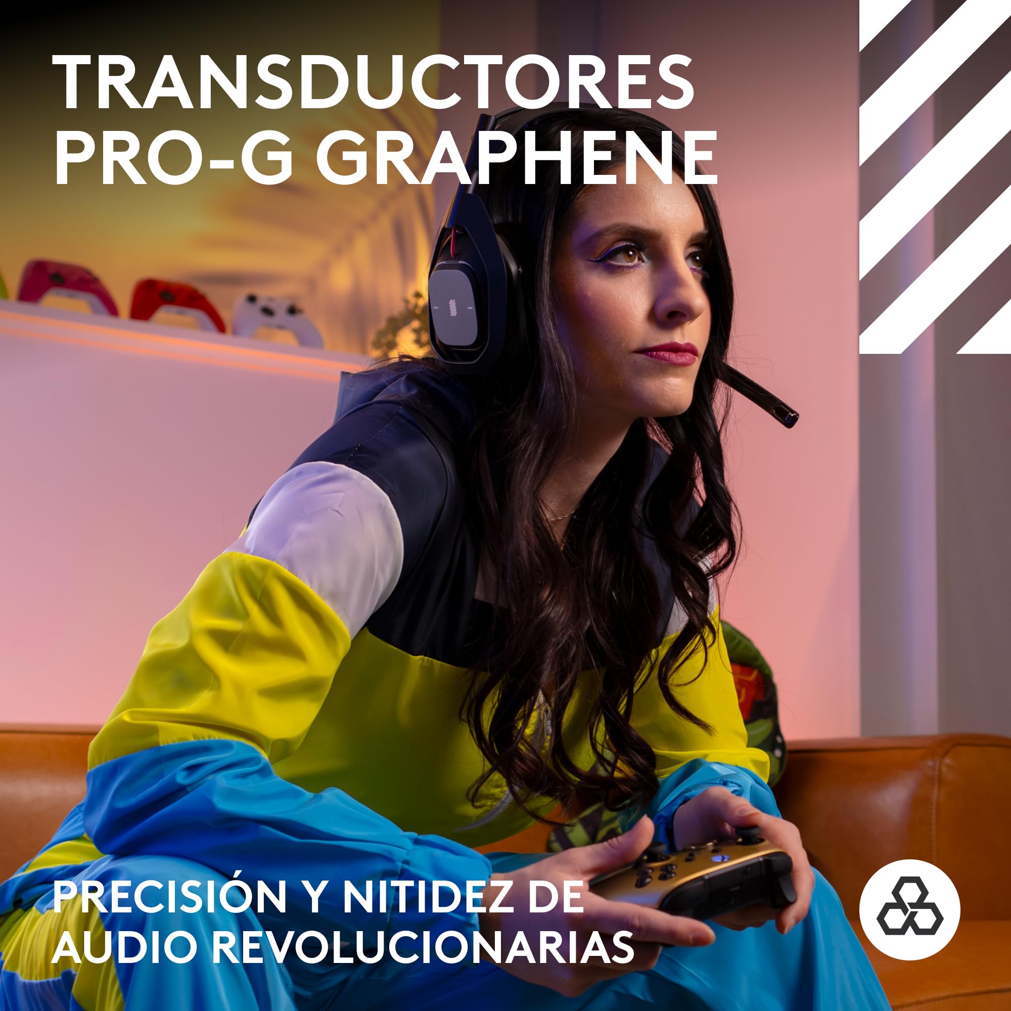 Logitech G Astro A50 Lightspeed Audífonos con micrófono inalámbricos para Juegos + estación Base (Gen 5), Pro-G Graphene, USB-C a Xbox, PS5, PC/Mac o Nintendo Switch, Bluetooth - Negro