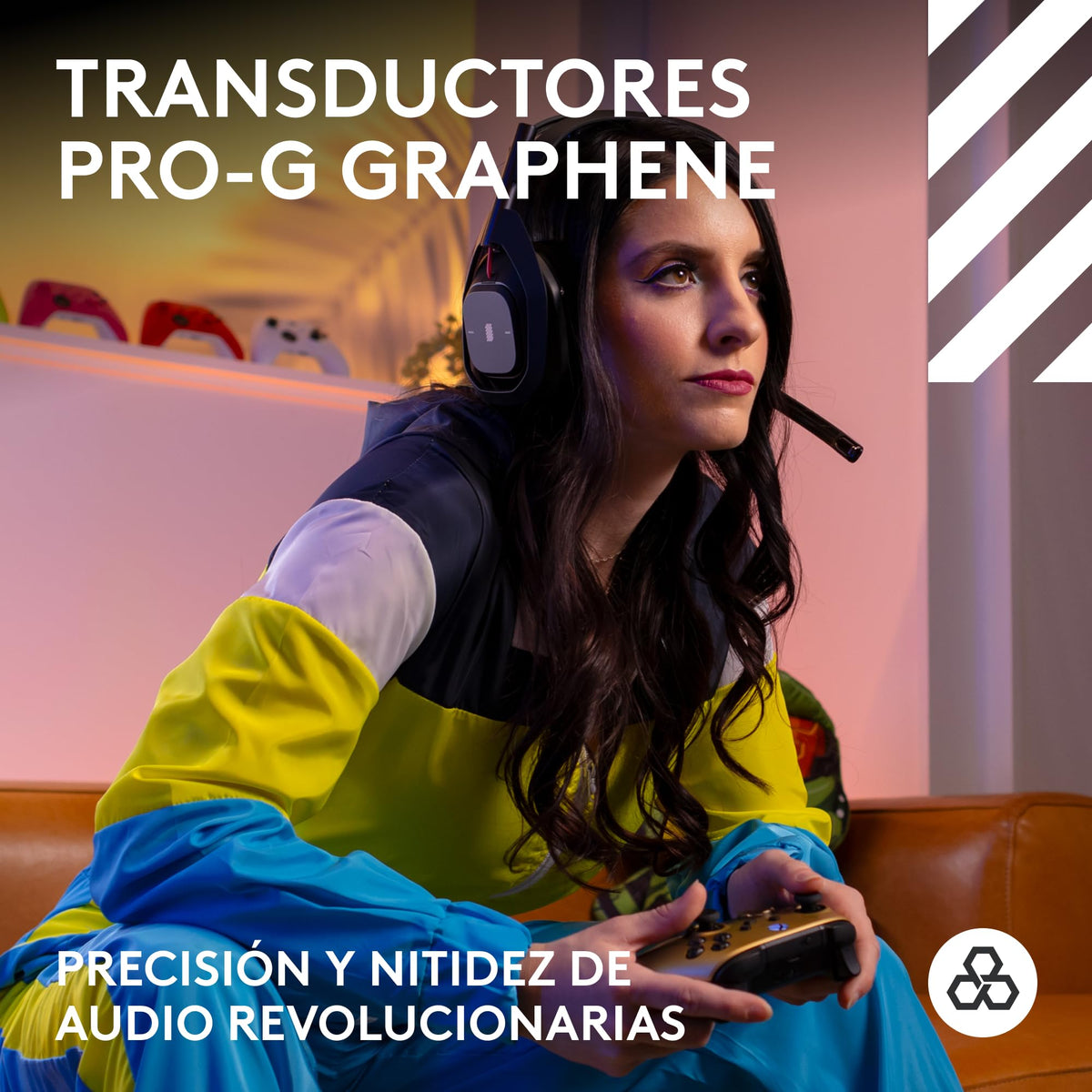 Logitech G Astro A50 Lightspeed Audífonos con micrófono inalámbricos para Juegos + estación Base (Gen 5), Pro-G Graphene, USB-C a Xbox, PS5, PC/Mac o Nintendo Switch, Bluetooth - Negro