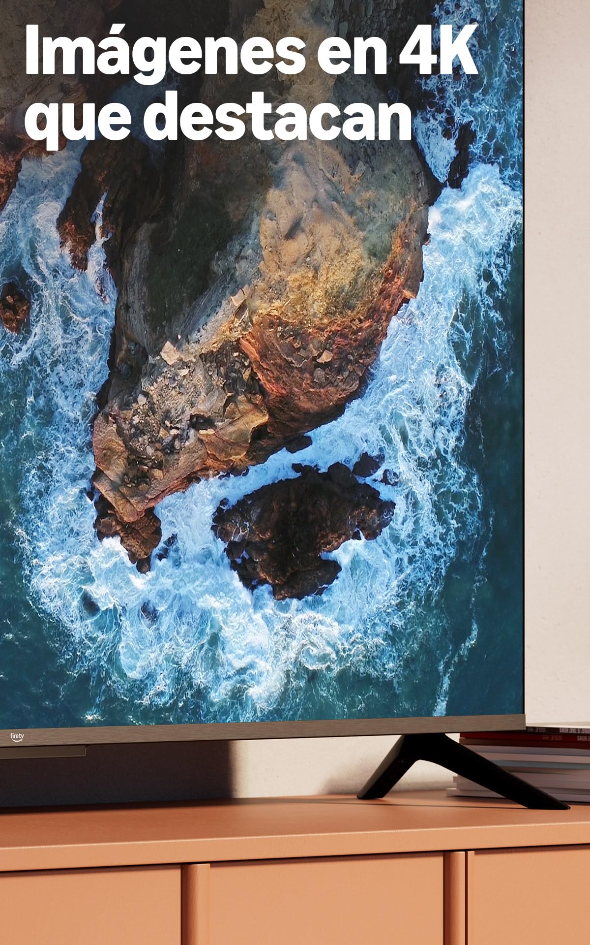 Amazon Ember 4-Series de 55" (modelo más reciente): televisión 4K Ultra HD inteligente con Control remoto Alexa, HDR10+, procesador rápido, Dolby Audio, fondo ambiental y TV en vivo gratuita