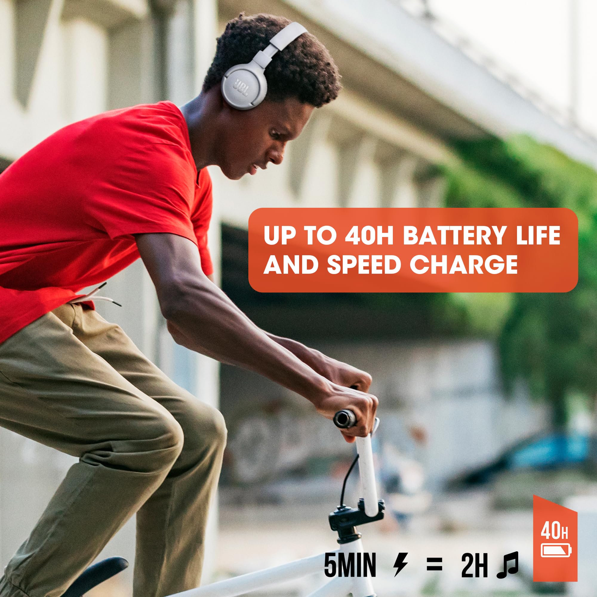 JBL Tune 510BT - Auriculares in-Ear inalámbricos con Sonido Purebass, Color Blanco