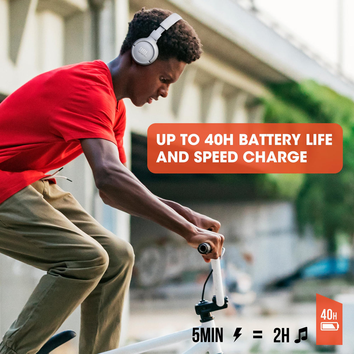 JBL Tune 510BT - Auriculares in-Ear inalámbricos con Sonido Purebass, Color Blanco