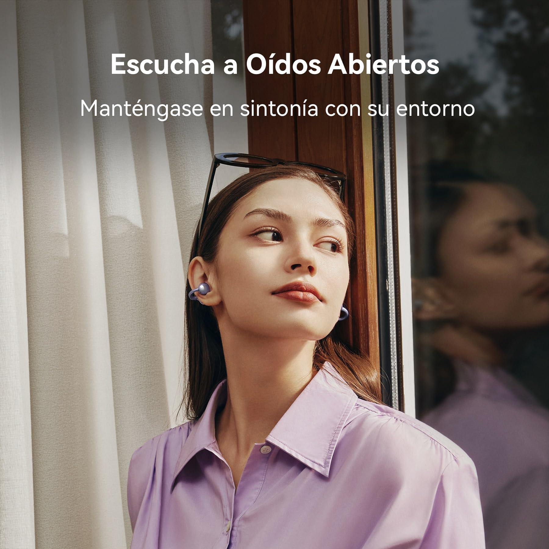 HUAWEI FreeClip, Audífono Inalámbricos, iOS y Android, Oro Rosa