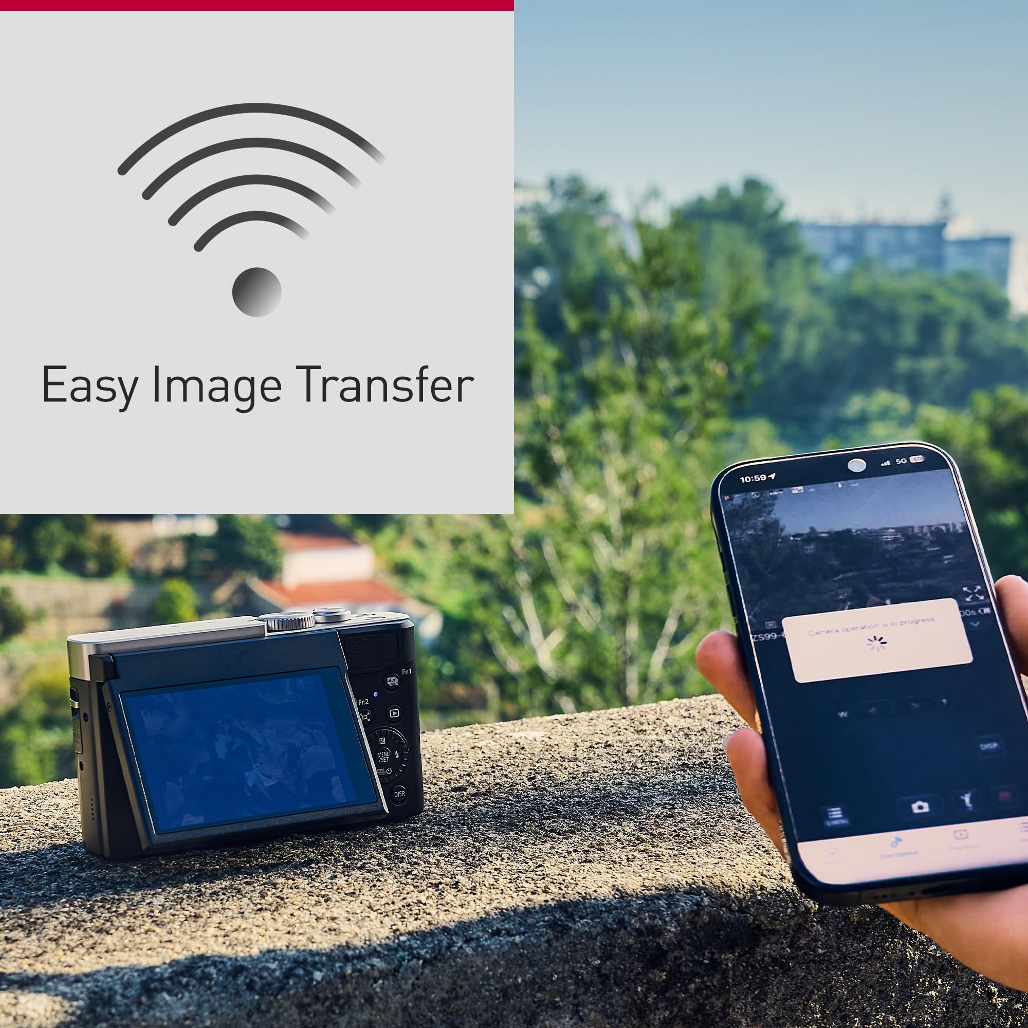 Panasonic LUMIX DC-TZ99E-K Cámara compacta de Viaje, Lente Leica DC, Zoom de 30x, 24-720 mm, 20,3 MP, OIS, vídeo 4K 30p, Monitor Plegable de 7,6 cm, WiFi, Bluetooth, Negro