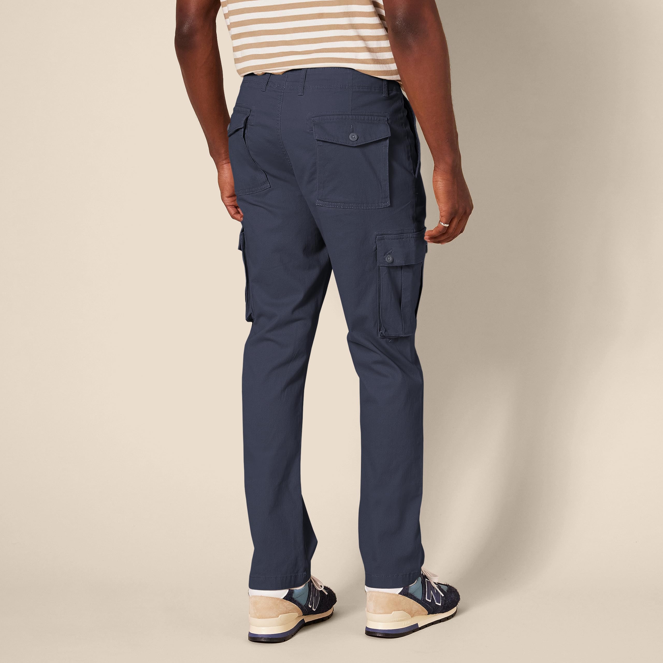 Amazon Essentials - Pantalón cargo elástico para hombre, corte ajustado, color azul marino, 32 de ancho x 32 de largo