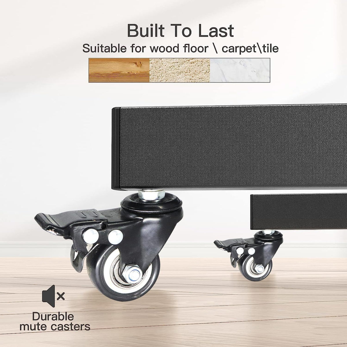 TBONEEY Soporte TV Ruedas para Television de 26 a 75 Pulgadas Ajustable en Altura, Soporte Móvil de Suelo Pie para Pantallas LCD LED, con VESA Máx. 600x400mm, hasta 70kg (Negro)