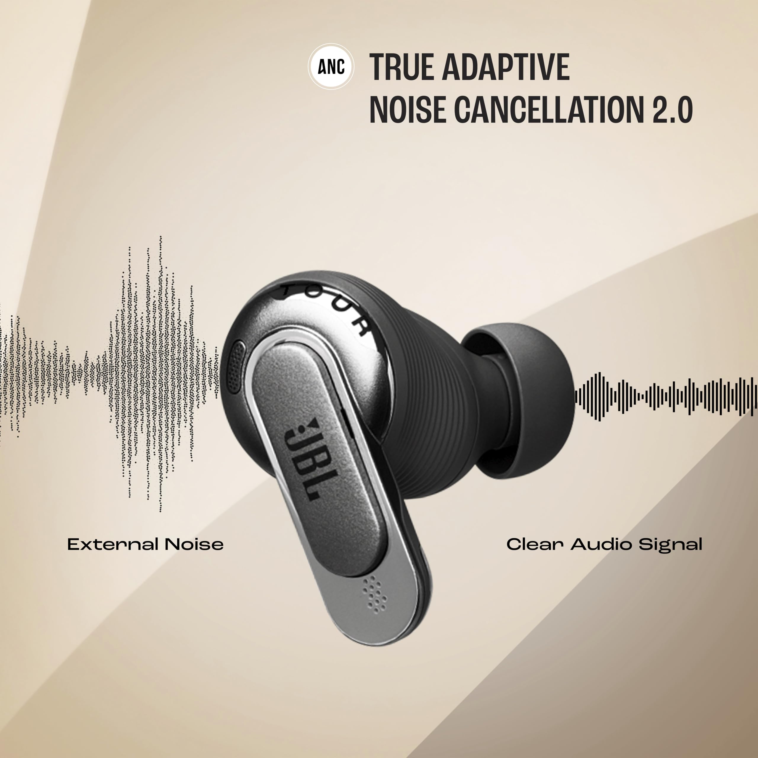 JBL Tour Pro 3 Audífonos Inalámbricos Cancelación de Ruido, Bluetooth, Smart Charging Case, Reproducción 44 Horas, Resistencia al Agua IP55 - Negro.