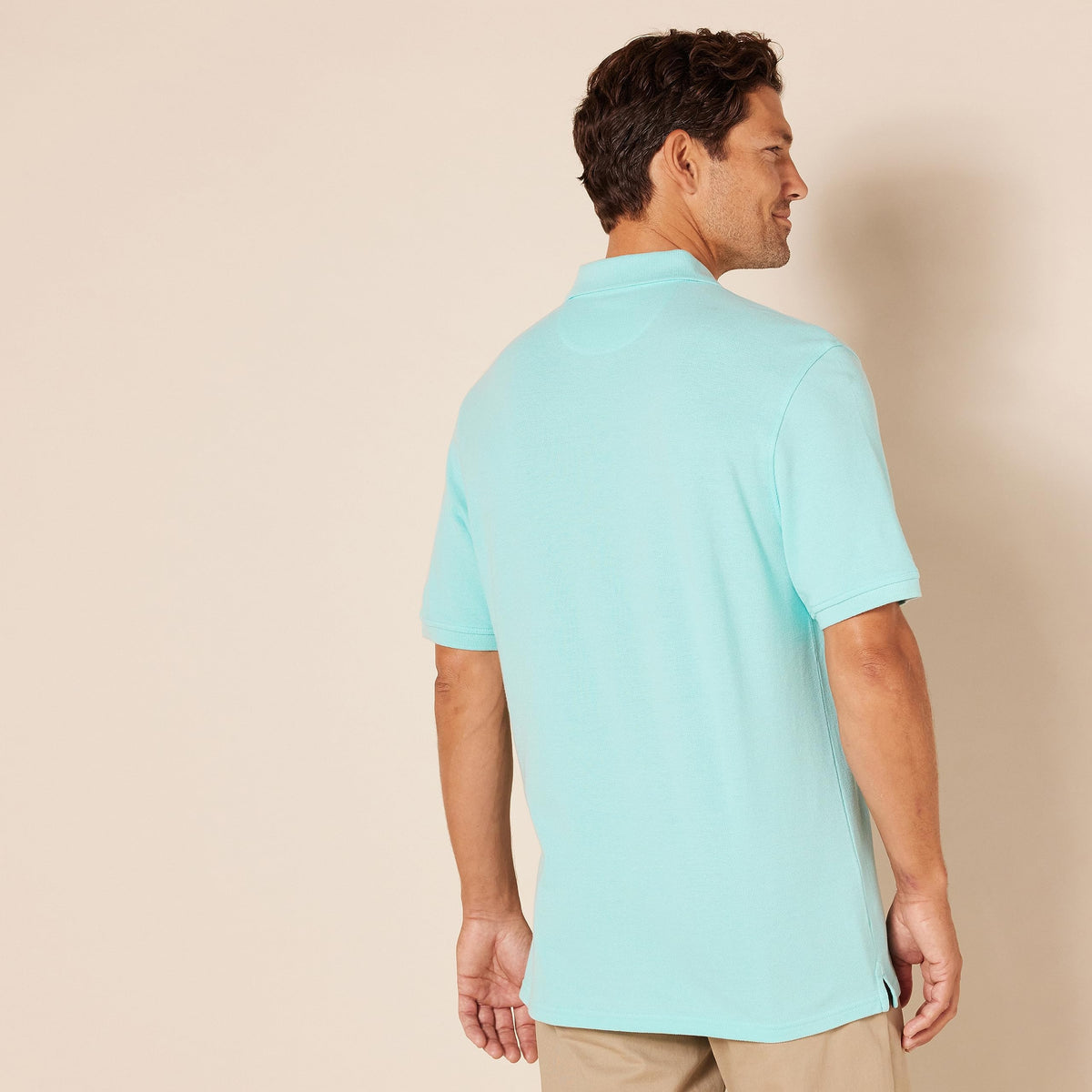 Amazon Essentials - Polo de piqué de algodón para hombre de ajuste regular (disponible en tallas grandes y altas), color azul aguamarina, talla M