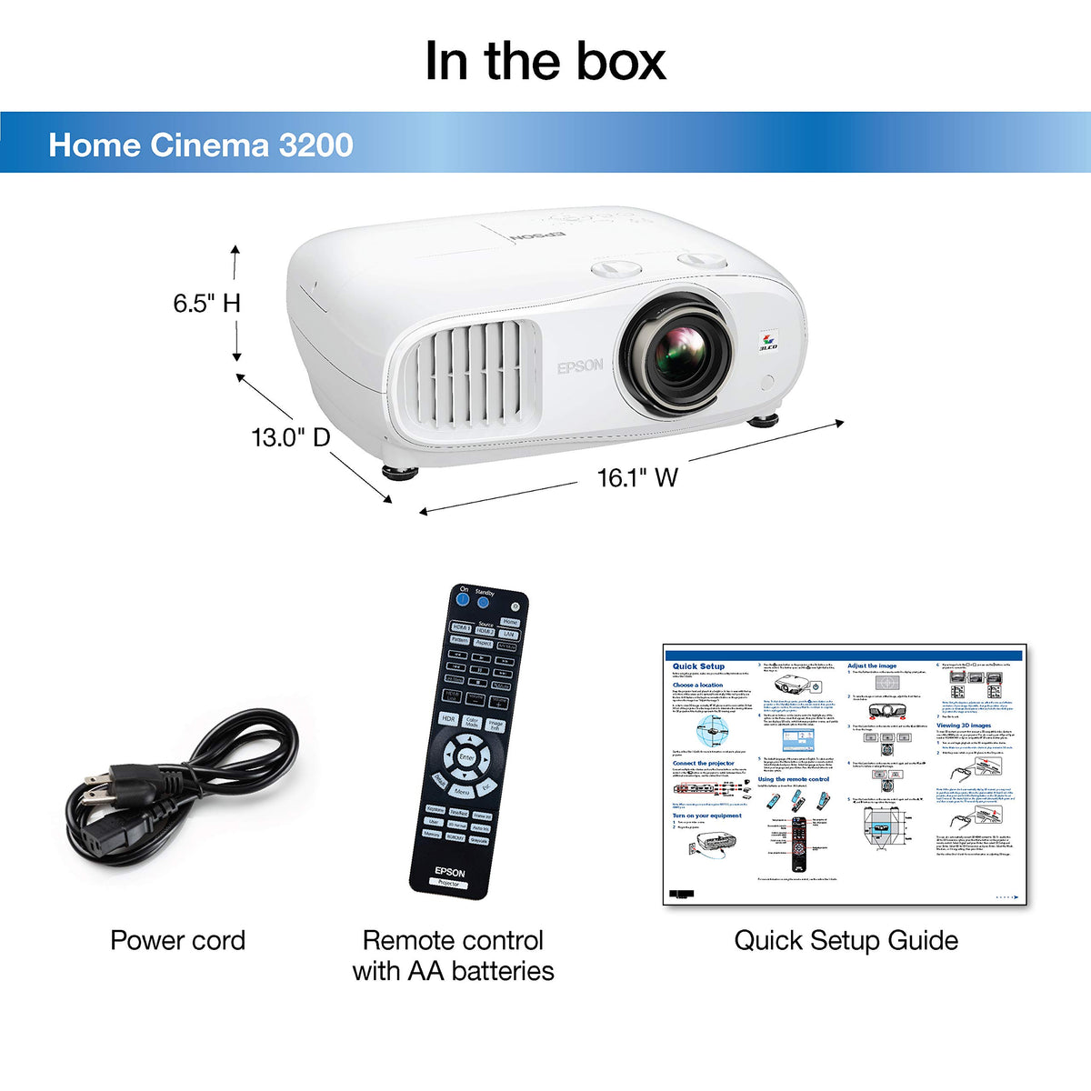Epson Home Cinema 3200 4K Pro-UHD Proyector de 3 Chips con HDR