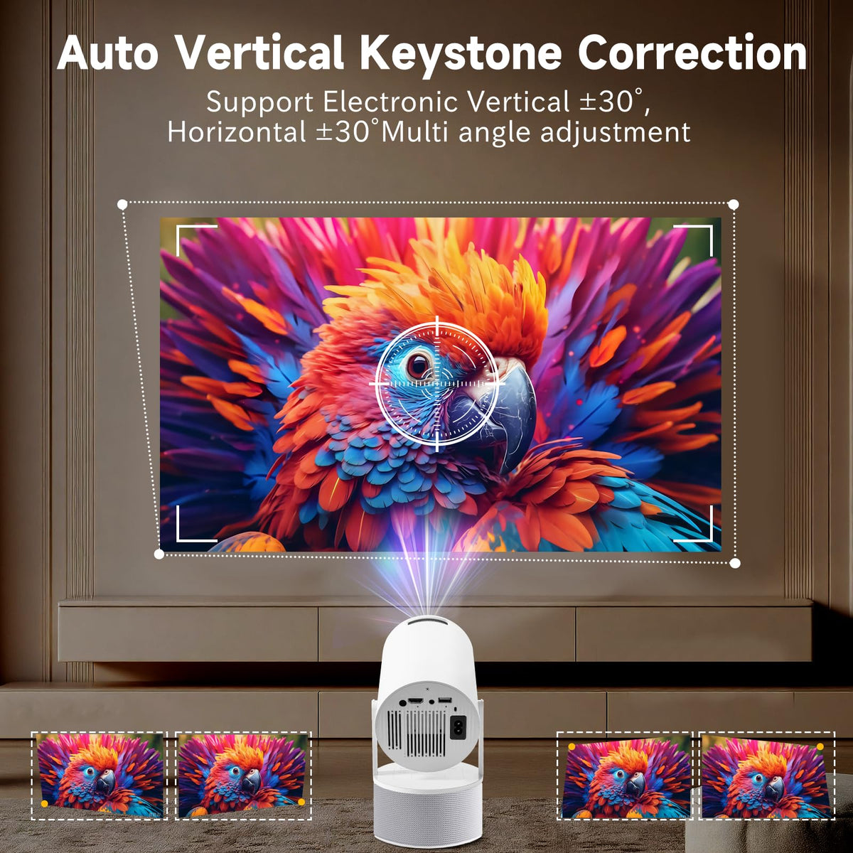 Mini Proyector 4K 1080P, Proyector Portátil con Karaoke, WiFi 6, Bluetooth 5.0, 200 ANSI, Android 11, USB y HDMI, Proyectores con Dos Micrófonos Compatible con Smartphone/Tabletas/PC/TV Stick/XBox/PS5