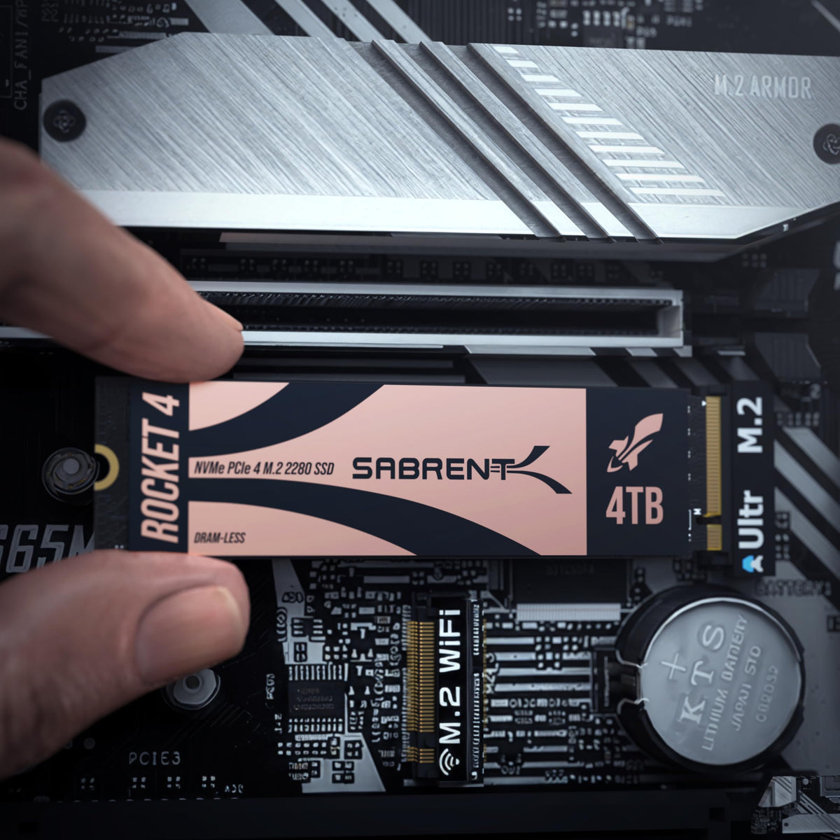 SABRENT Rocket 4 4 TB NVMe SSD PCIe Gen4 M.2 2280 Unidad Interna de Estado sólido de hasta 7450 MB/s de Lectura 6400 MB/s de Escritura para PS5 Desktop Laptop Gaming Almacenamiento de Alta Velocidad